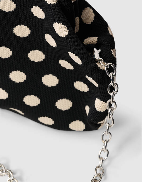 Knitted Dot Clutch Zwart SHOEBY ACCESSOIRES