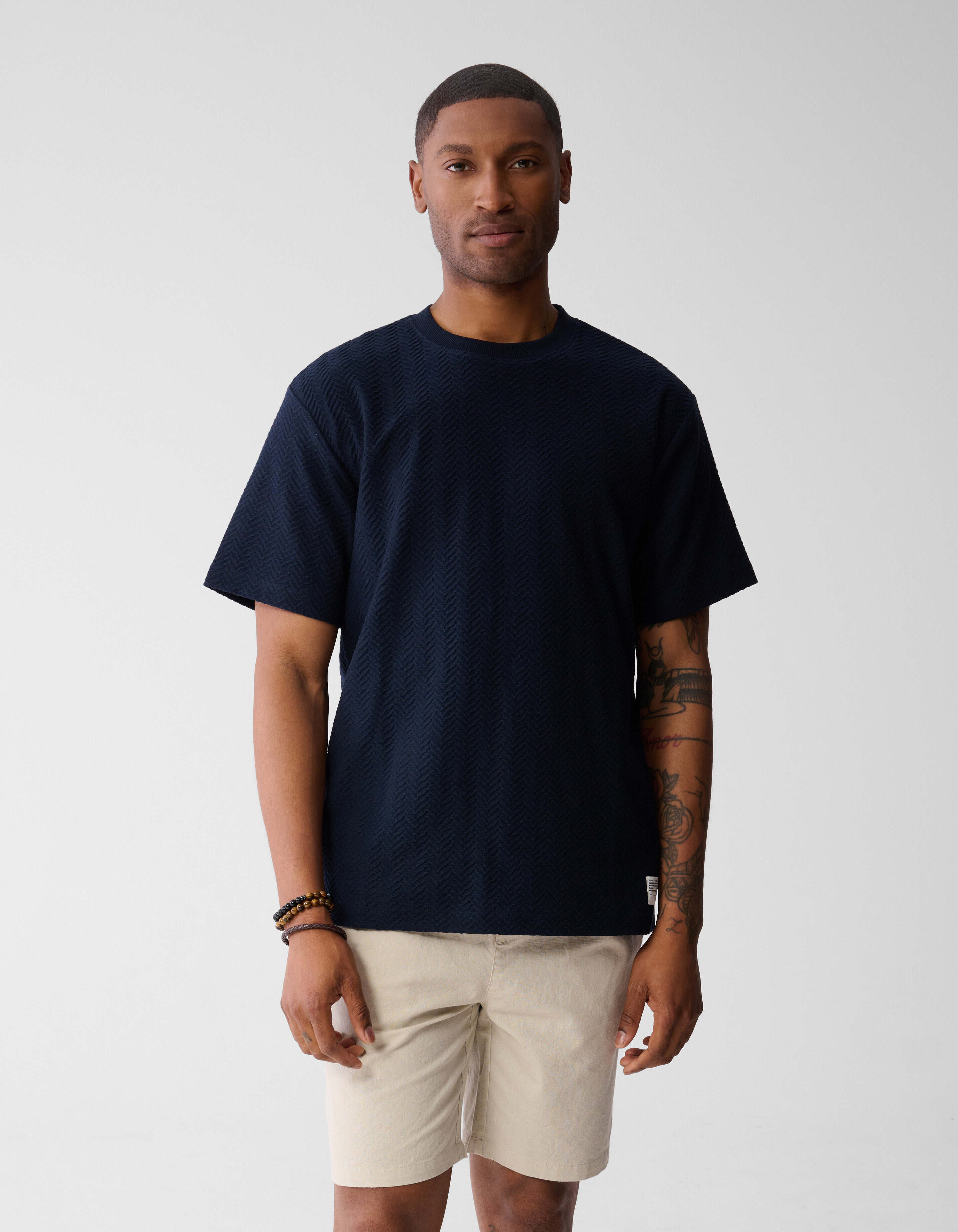 Jacquard T-shirt Donkerblauw SHOEBY MEN