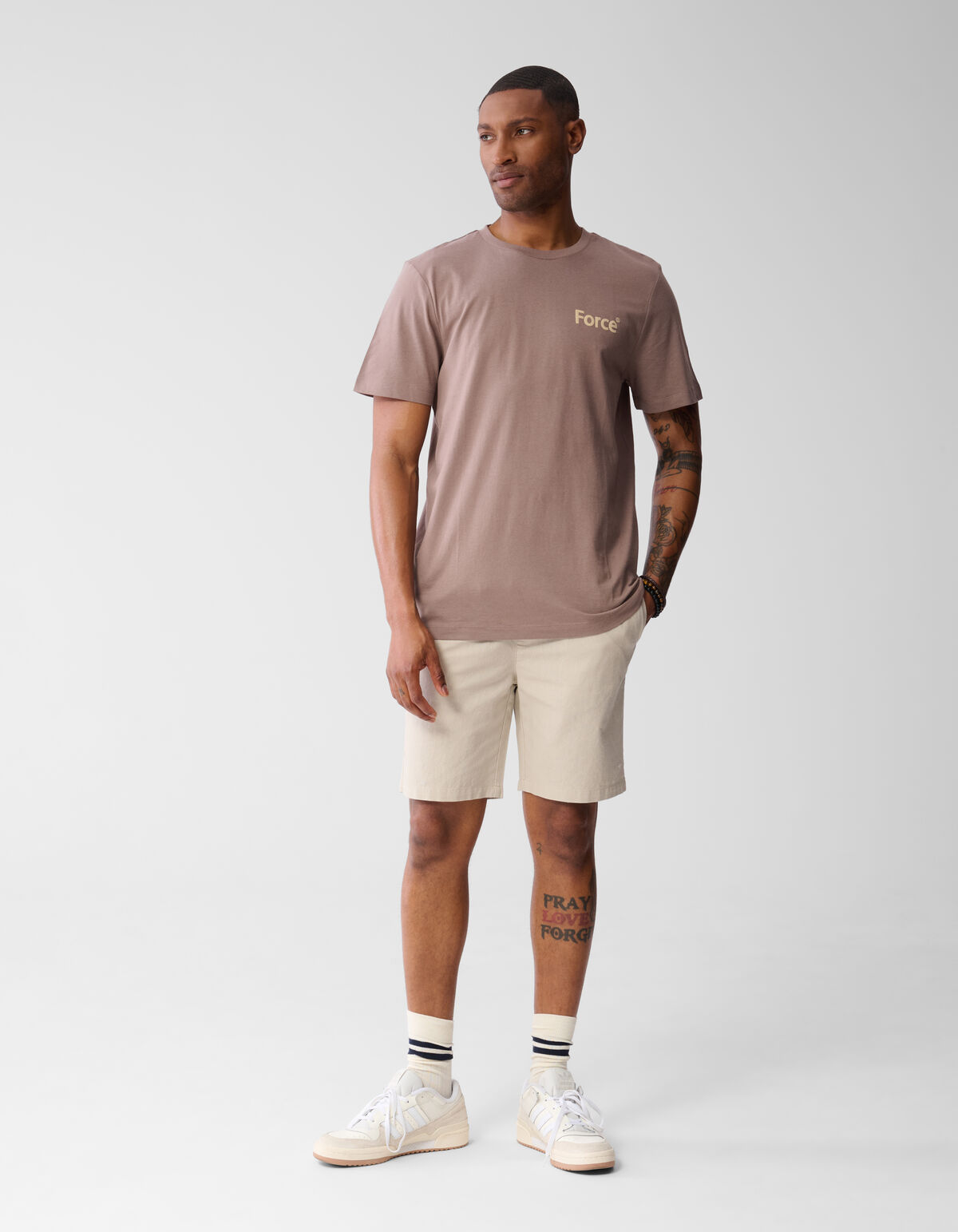 Force T-shirt Lichtbruin SHOEBY MEN
