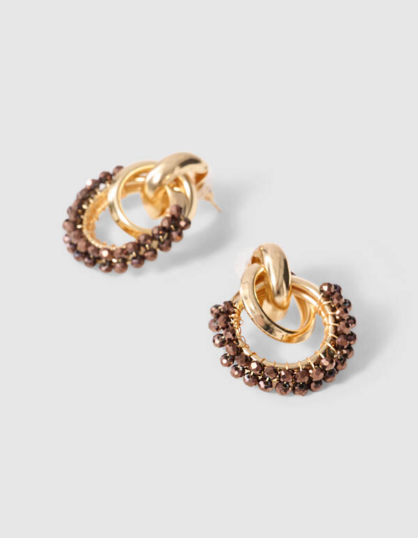 Beaded Oorbellen Goud/Grijs SHOEBY ACCESSOIRES