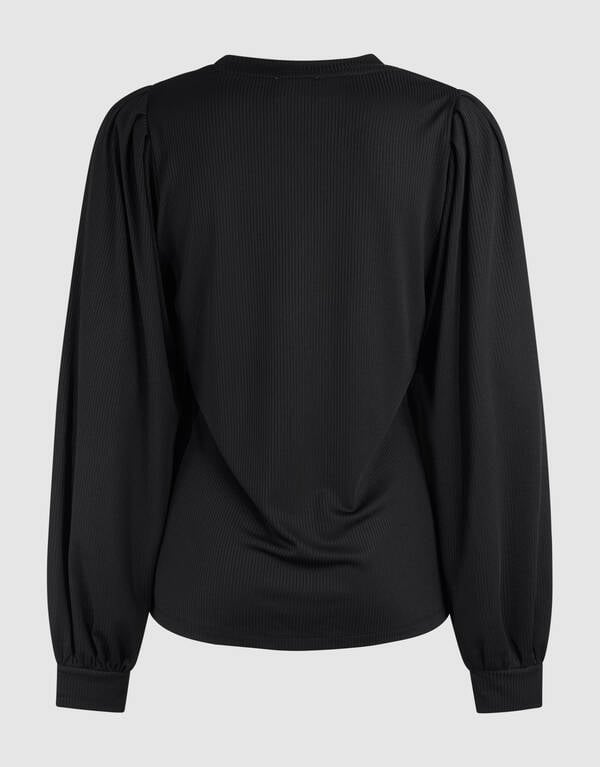 Rib Jersey Top Zwart SHOEBY WOMEN