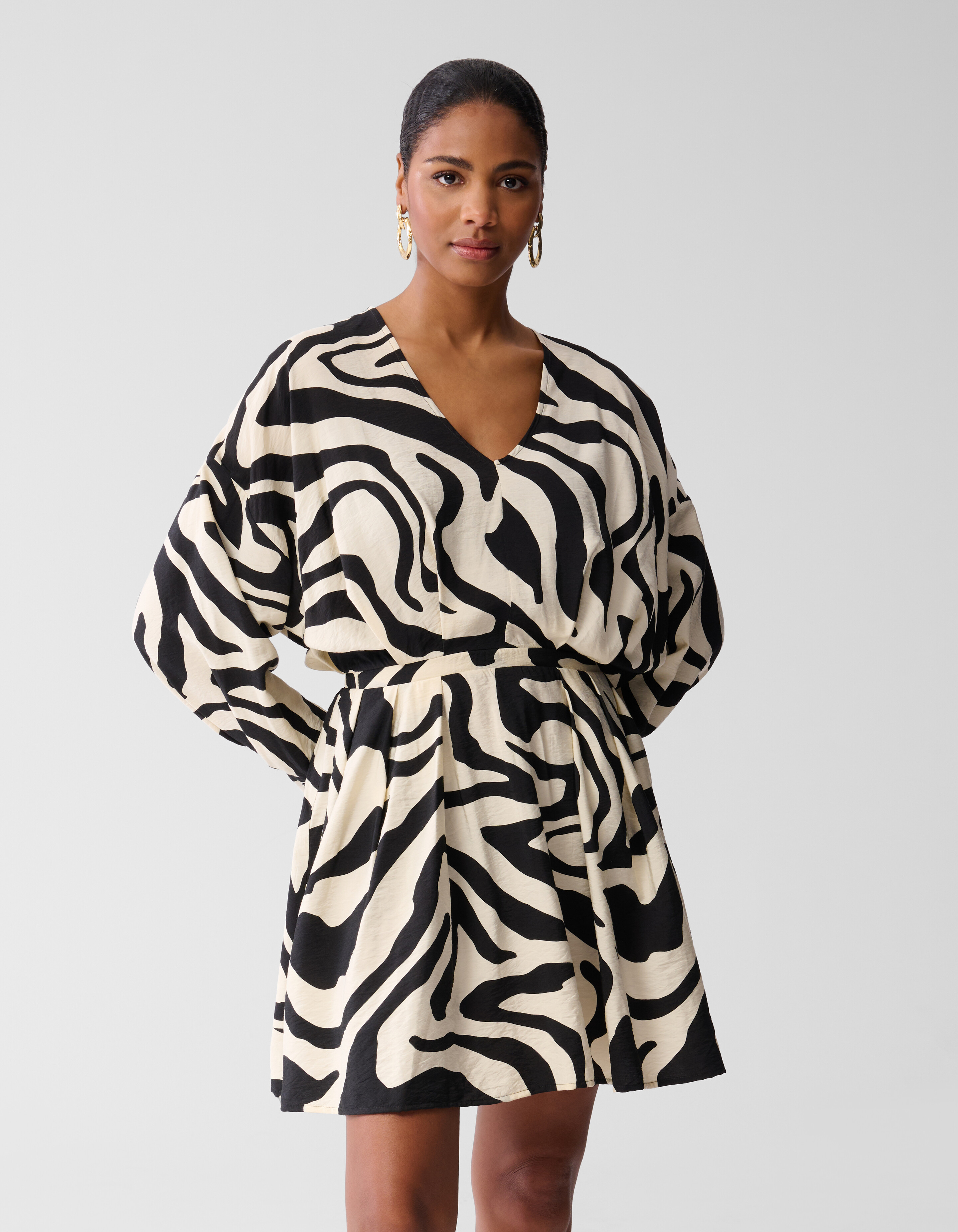 Zebra Mini Jurk Zwart SHOEBY WOMEN