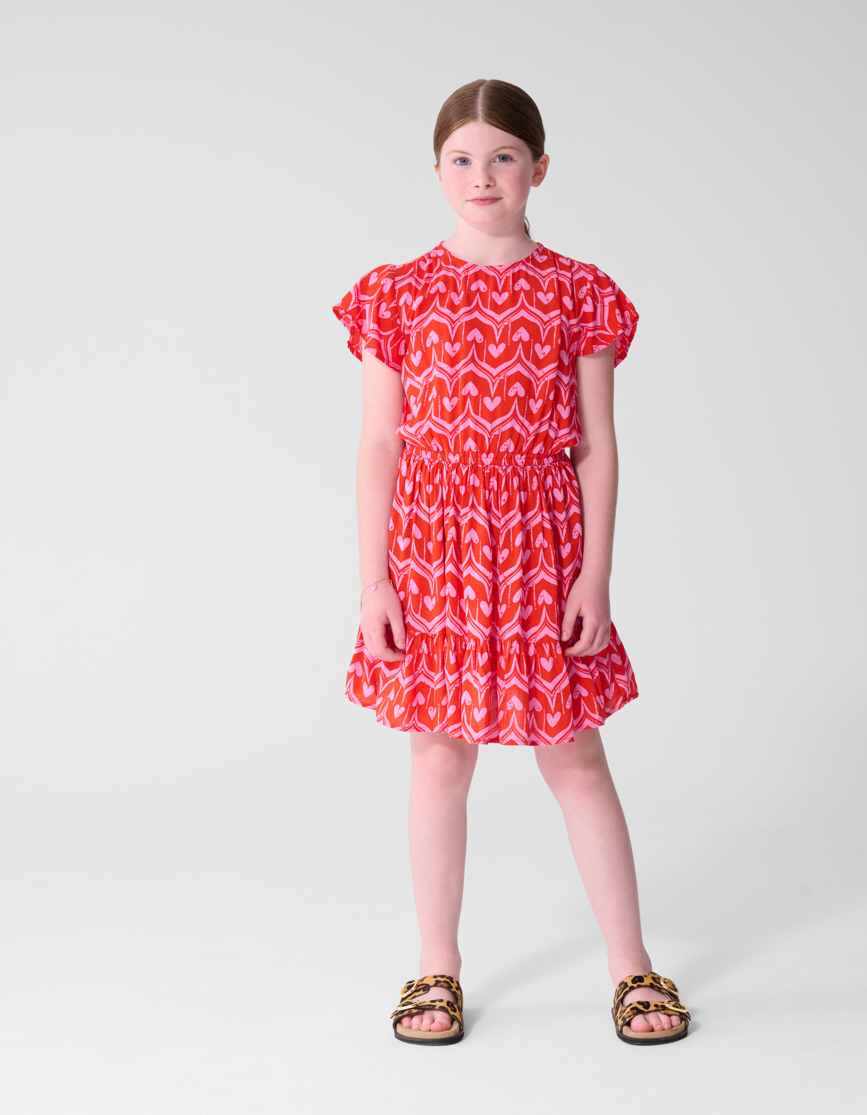 Heart Print Mini Jurk Roze SHOEBY GIRLS