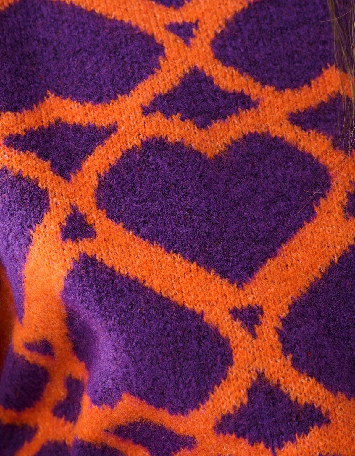 Heart Printed Dames Trui Paars By Furmey SHOEBY WOMEN