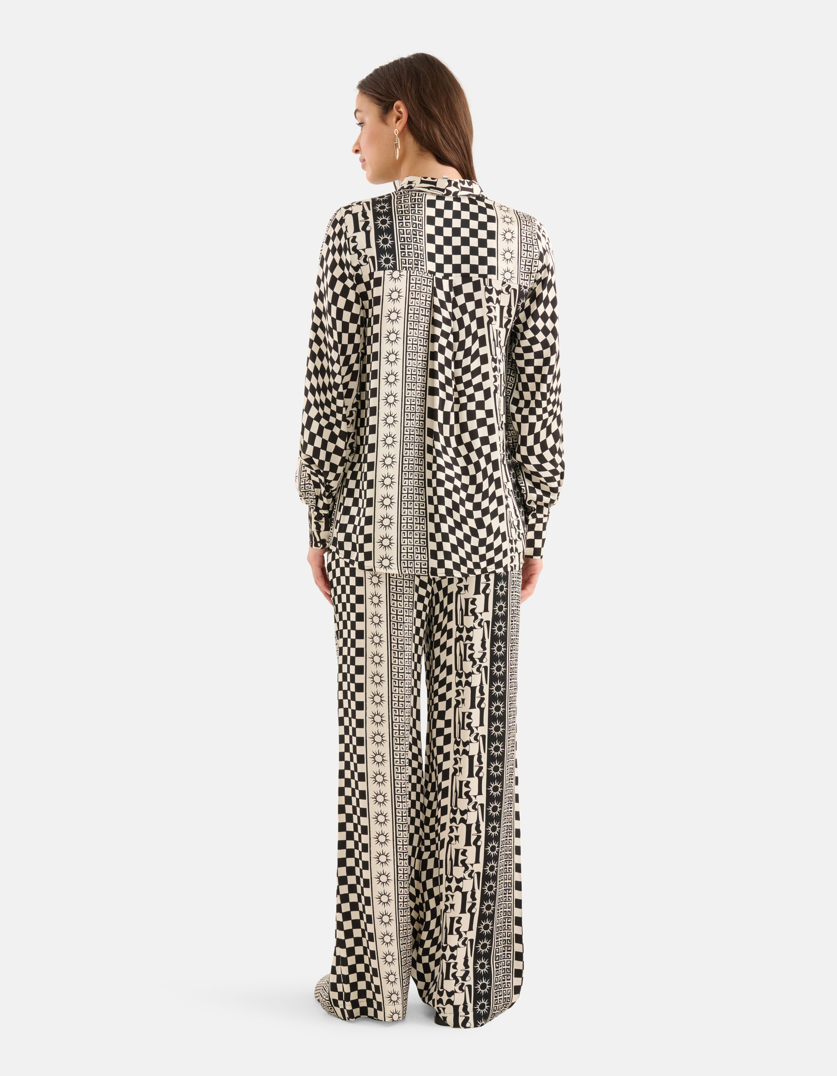 Printed Blouse Zwart/Gebroken Wit SHOEBY WOMEN