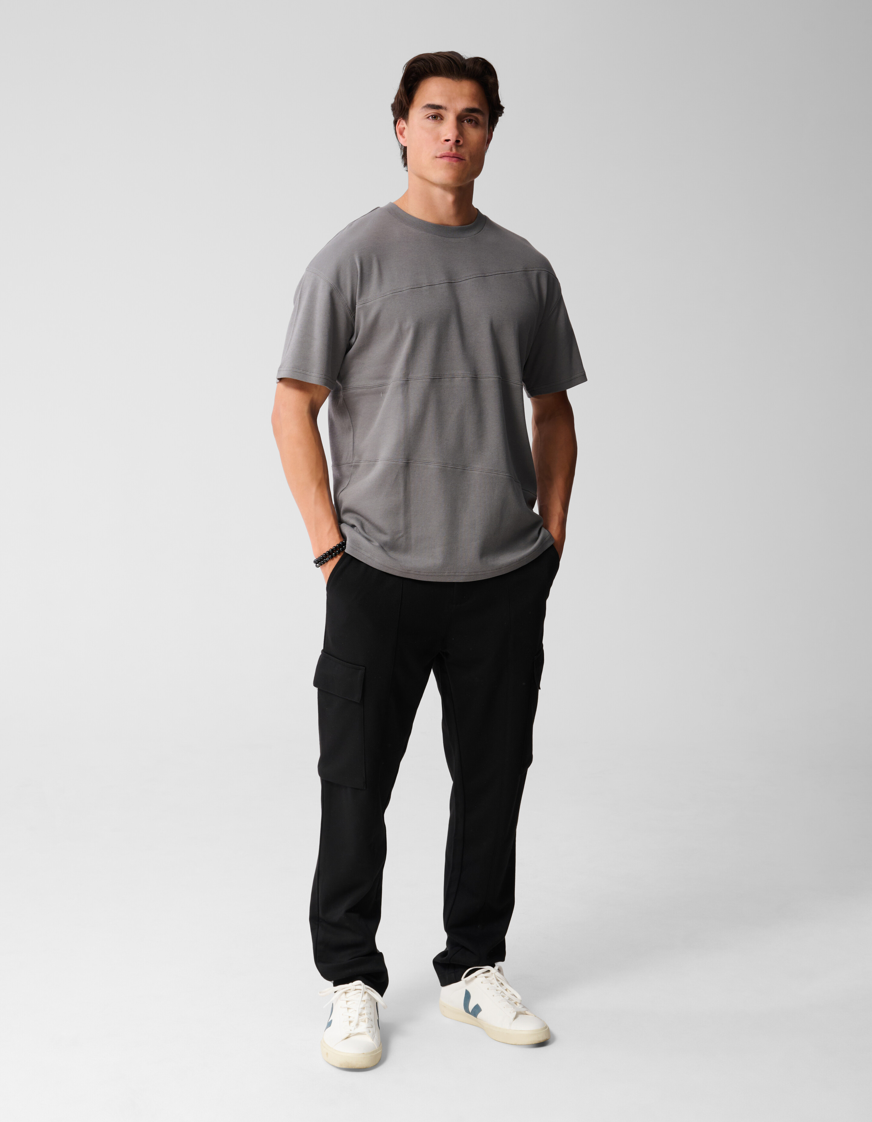 Mixed Lines Artwork T-shirt Donkergroen SHOEBY MEN