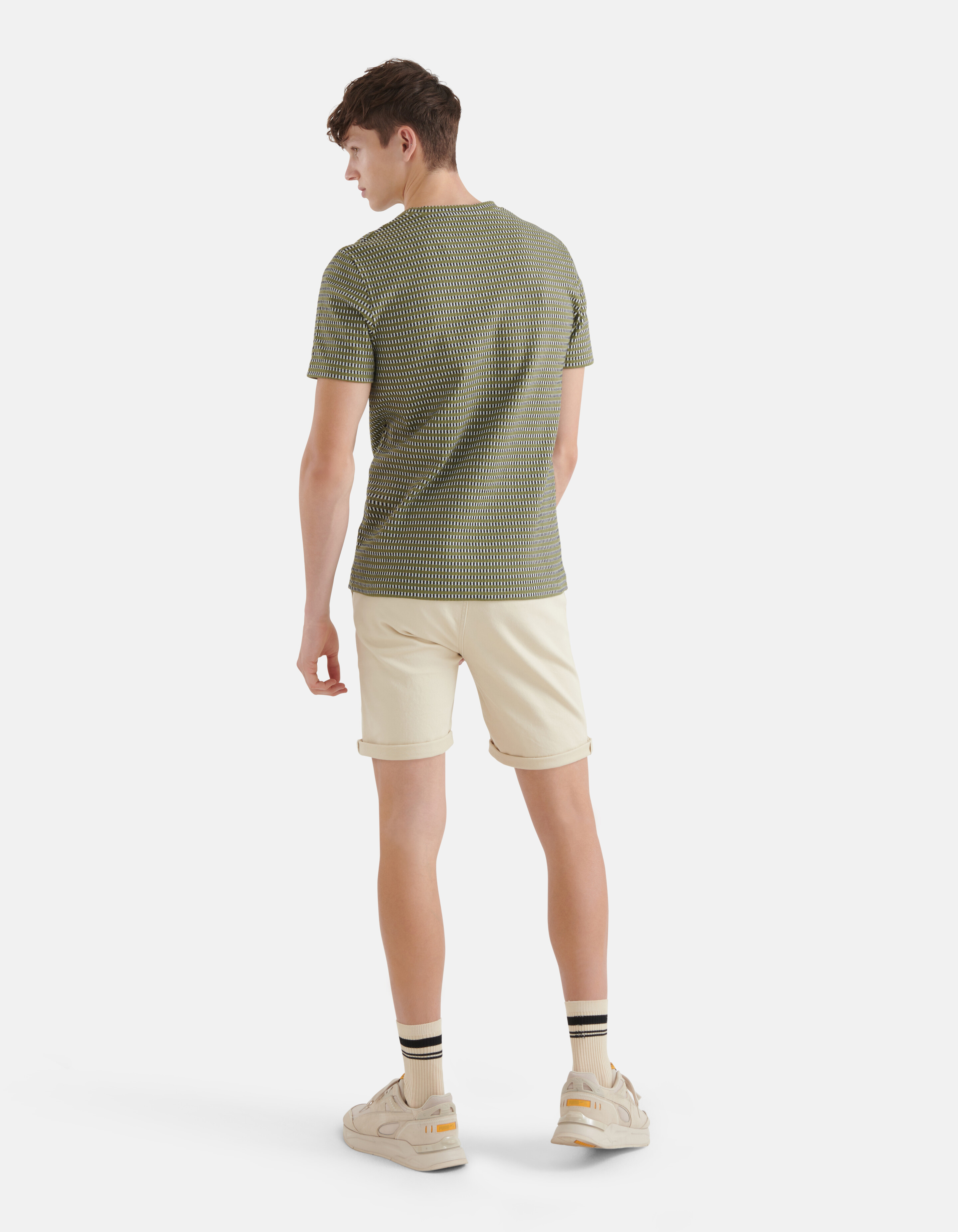 Structuur T-shirt Donkergroen SHOEBY MEN