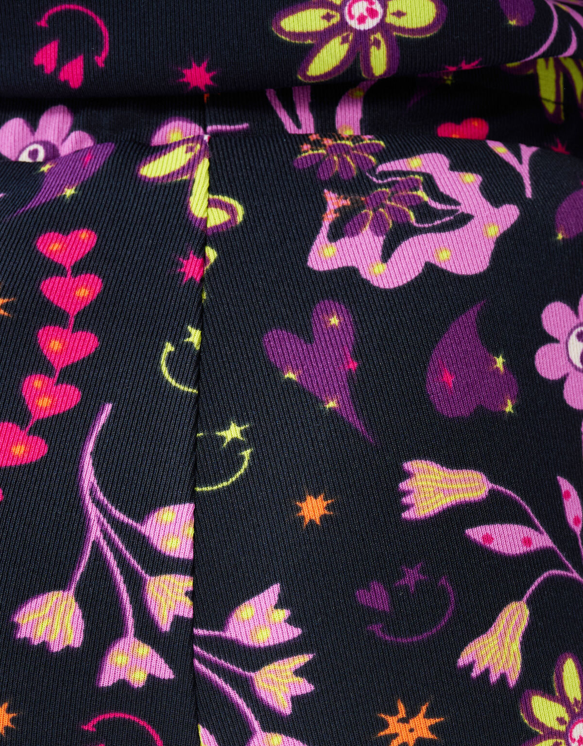 Doodle Print Rib Flared Legging Zwart SHOEBY GIRLS