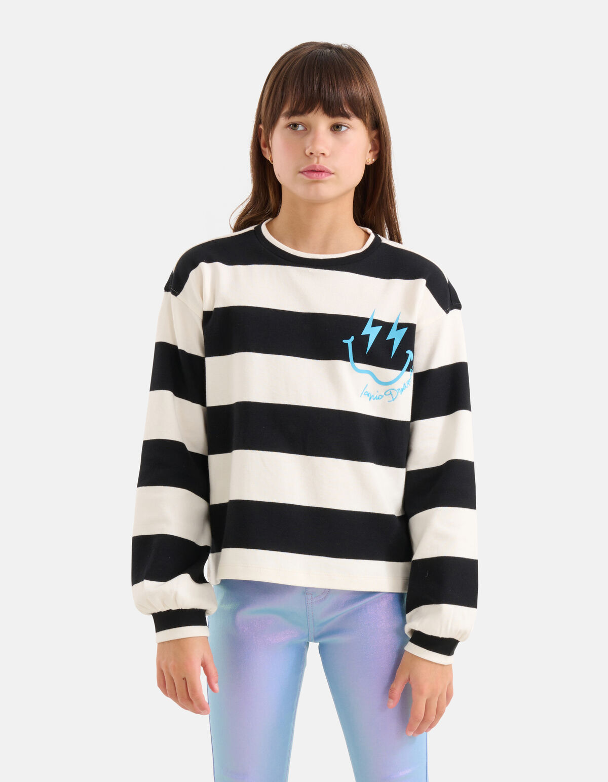 Gestreepte Longsleeve Zwart/Wit SHOEBY GIRLS