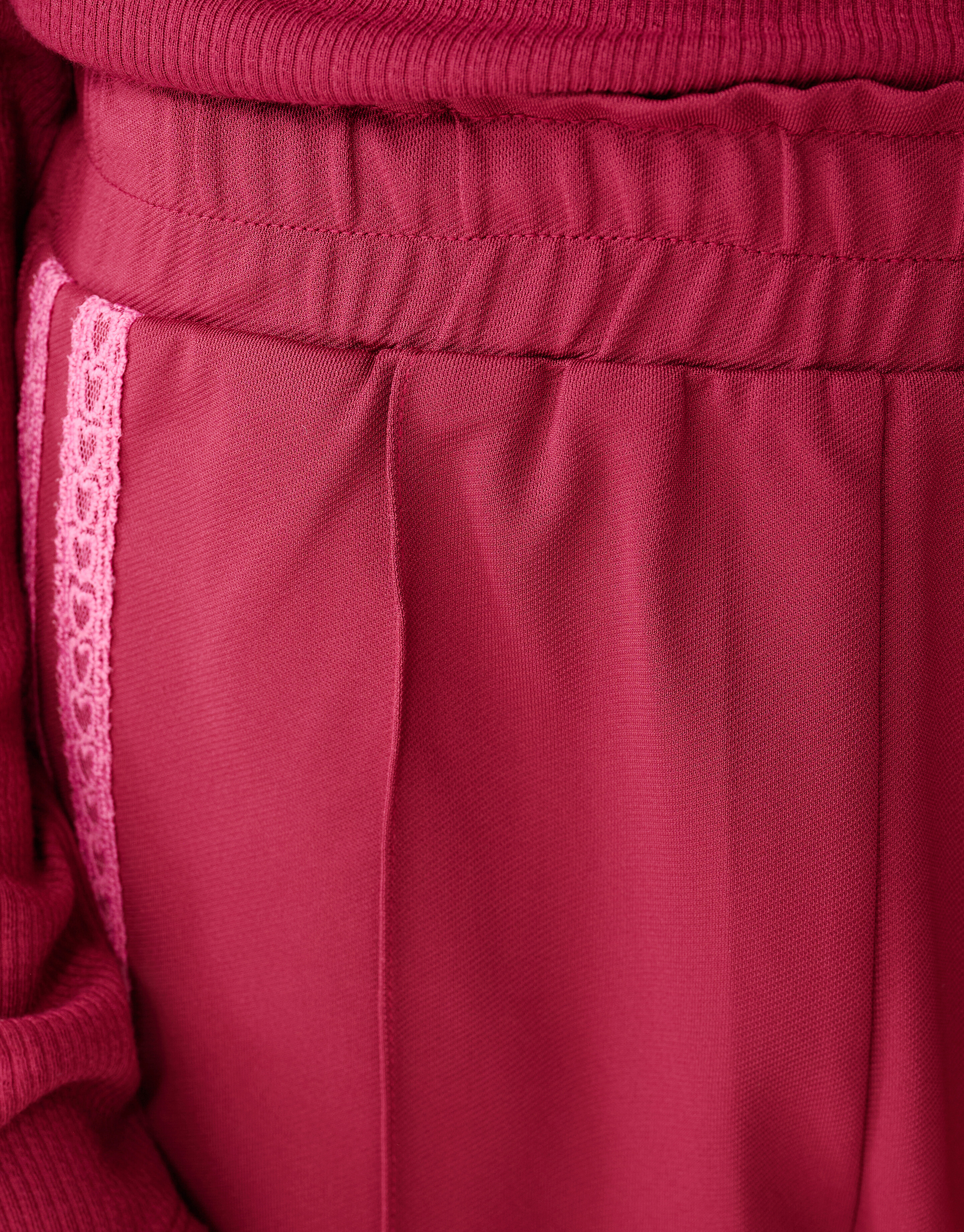 Sporty Wide Leg Broek Donkerroze SHOEBY GIRLS