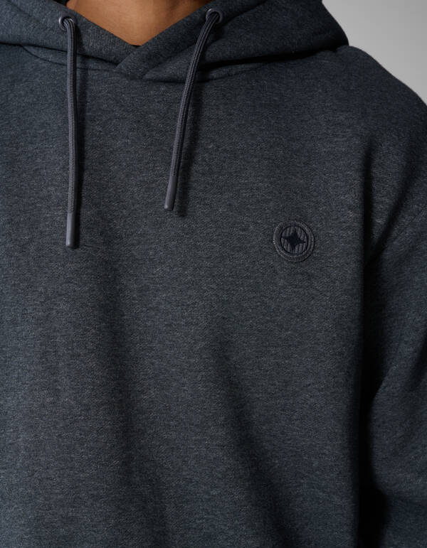 Embroidery Hoodie Donkergrijs SHOEBY MEN