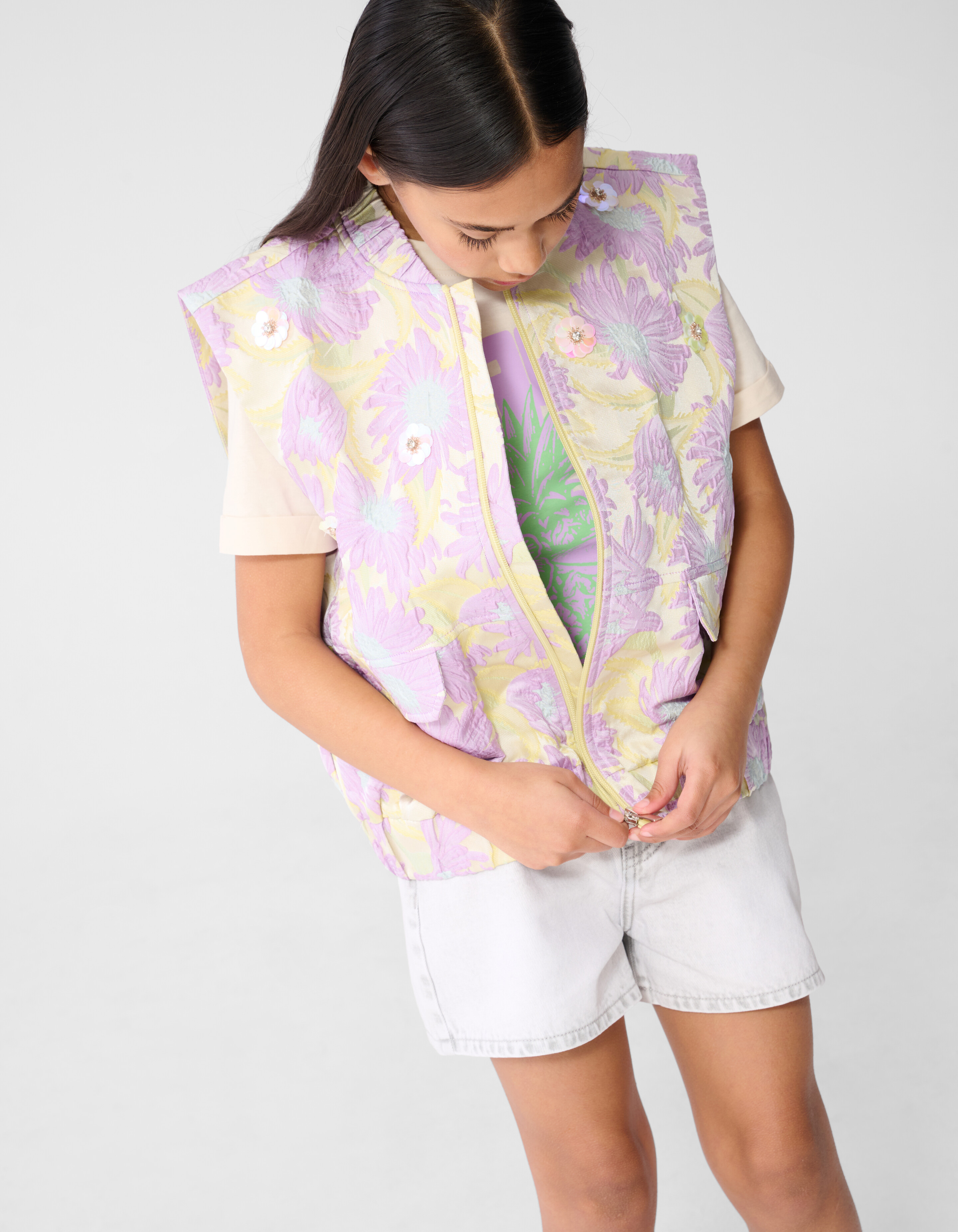 Embellished Bomber Gilet Lichtpaars SHOEBY GIRLS