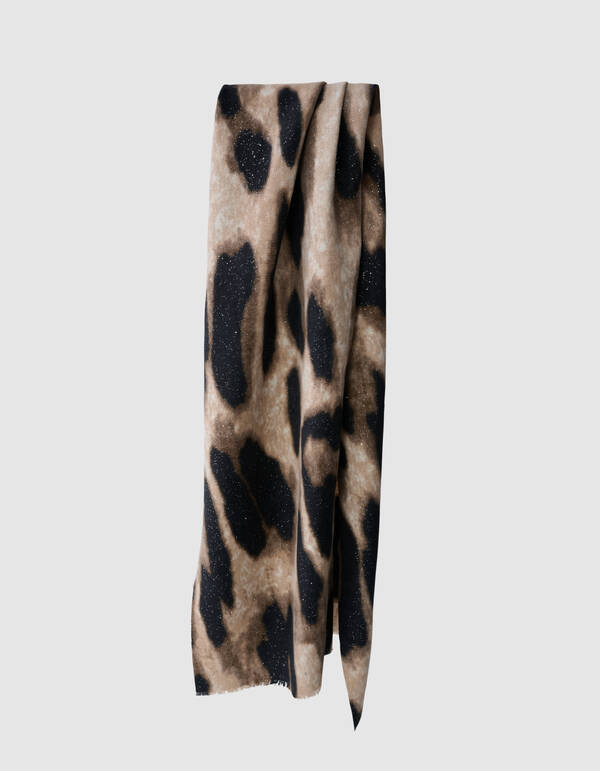 Glitter Leopard Sjaal Bruin SHOEBY ACCESSOIRES