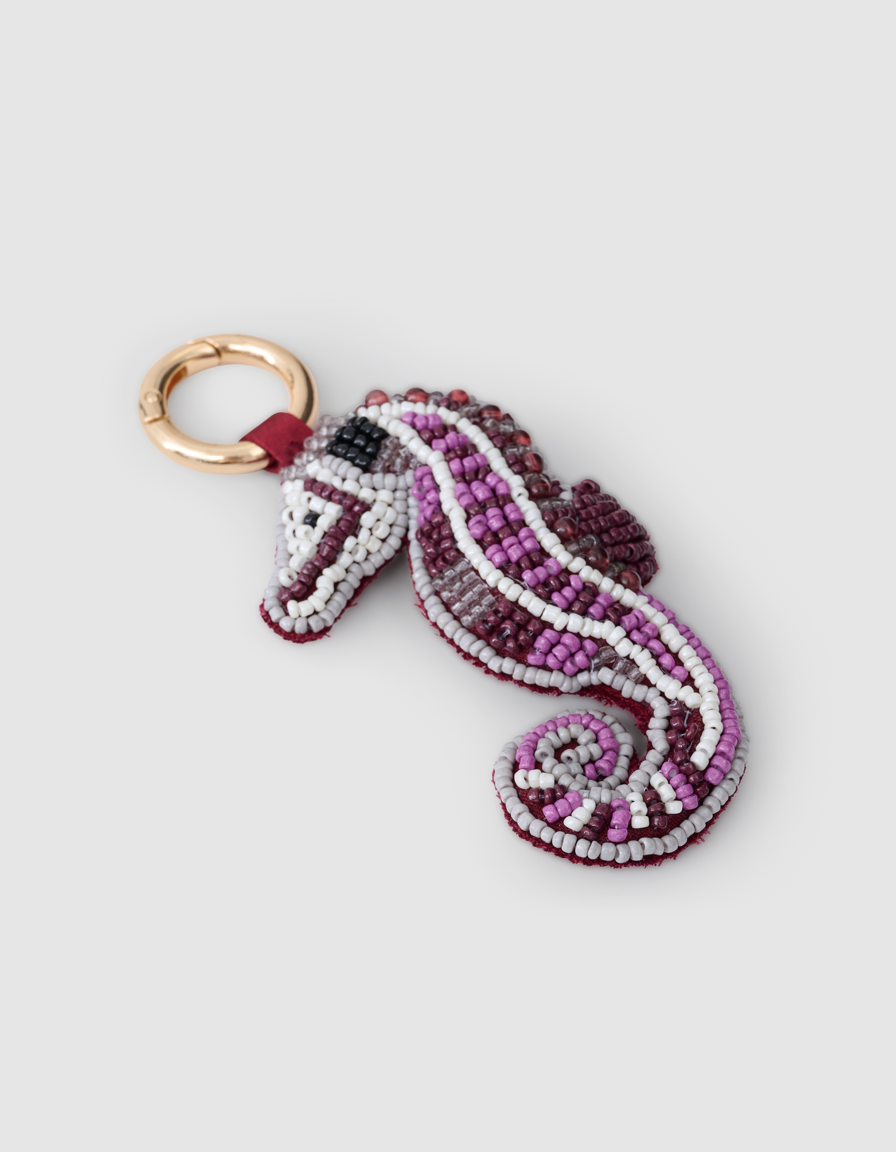 Beaded Zeepaard Sleutelhanger Donkerrood SHOEBY ACCESSOIRES