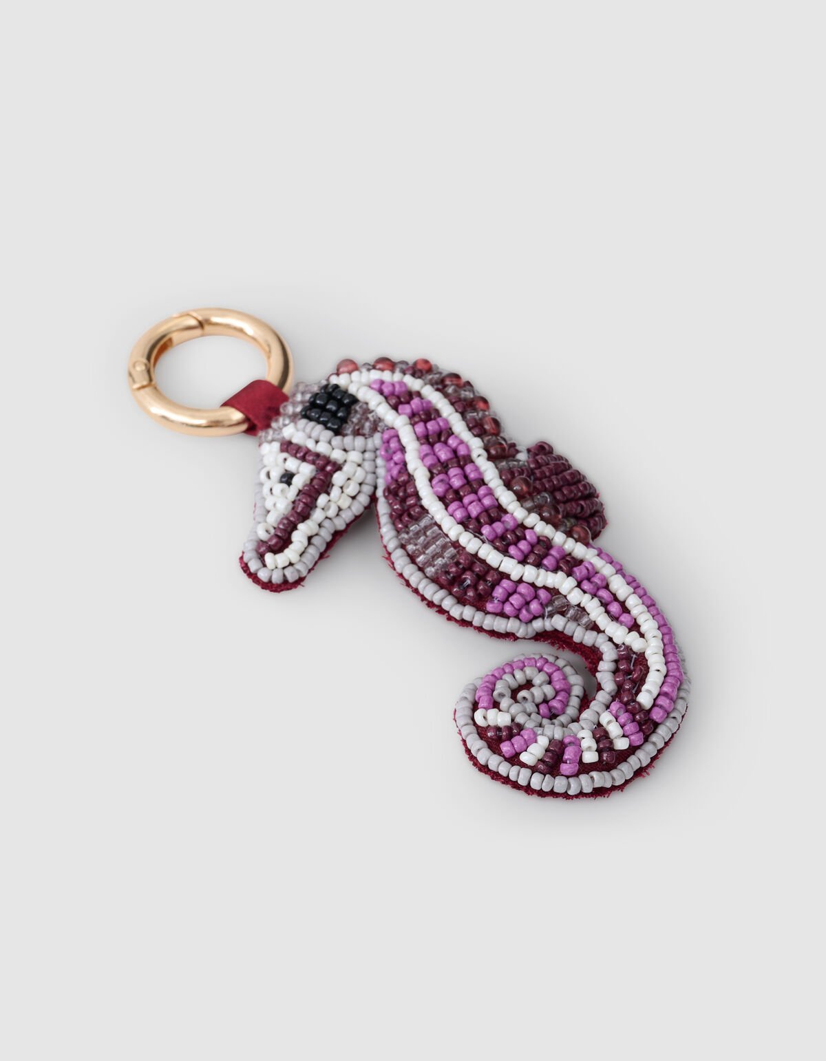 Beaded Zeepaard Sleutelhanger Donkerrood SHOEBY ACCESSOIRES