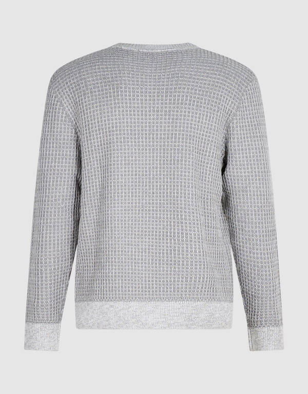 Waffle Crewneck Trui Lichtgrijs SHOEBY MEN