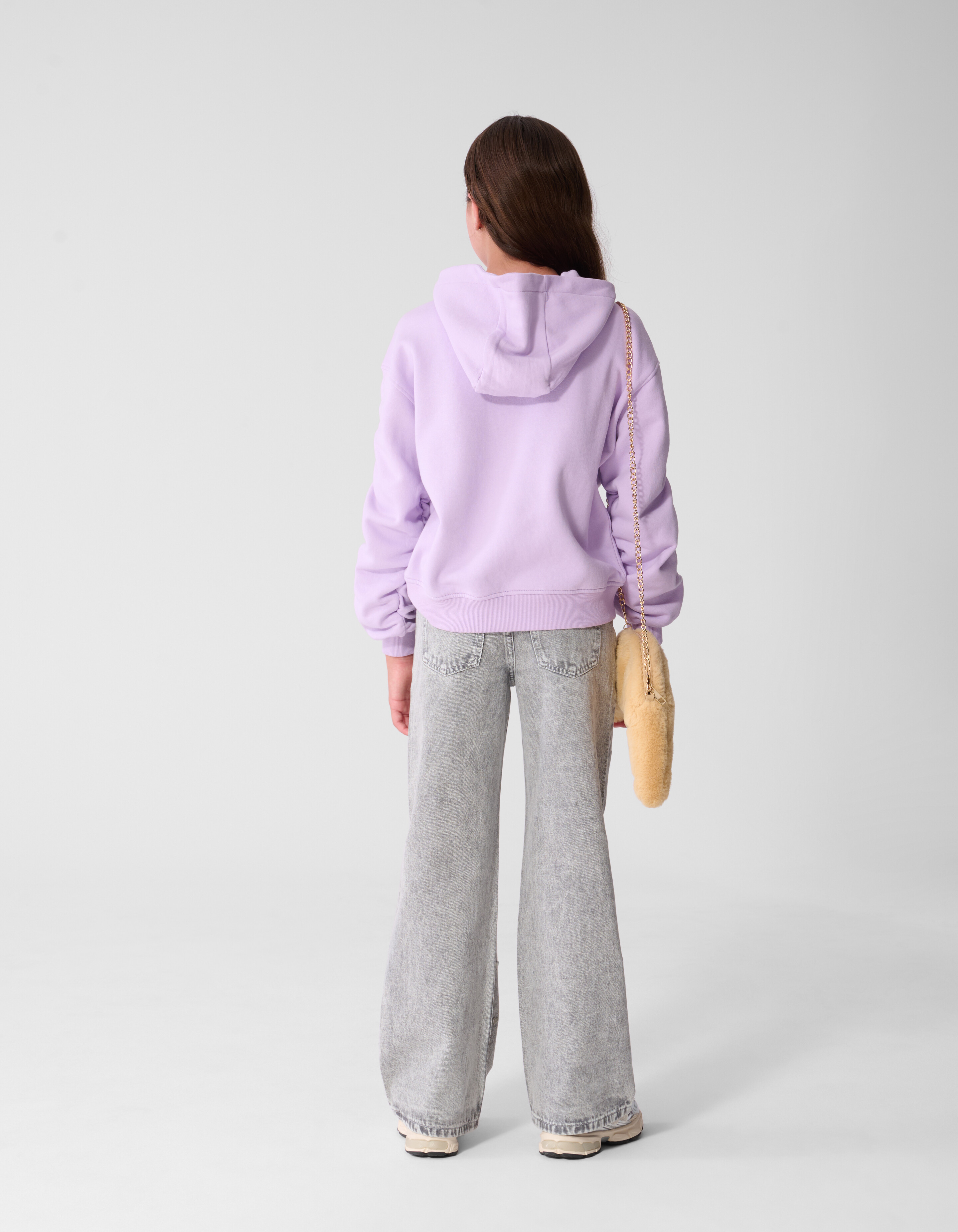 Gathered Sleeve Hoodie Paars SHOEBY GIRLS