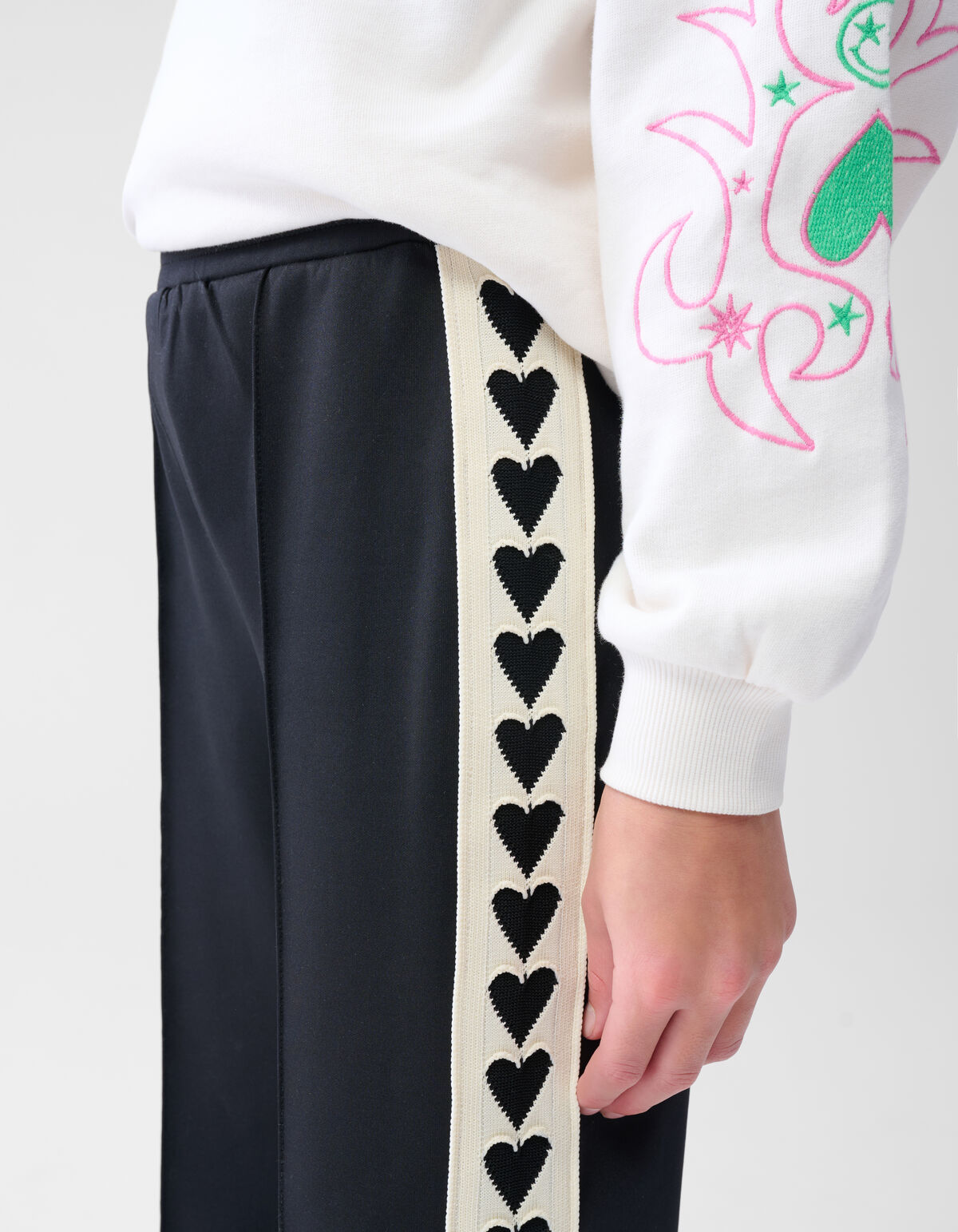 Sporty Tape Wide Leg Broek Zwart SHOEBY GIRLS