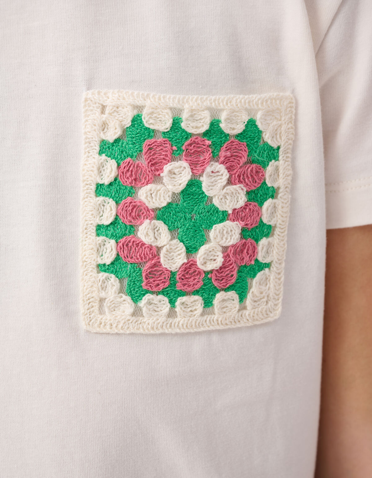 Pocket T-shirt Gebroken Wit SHOEBY GIRLS