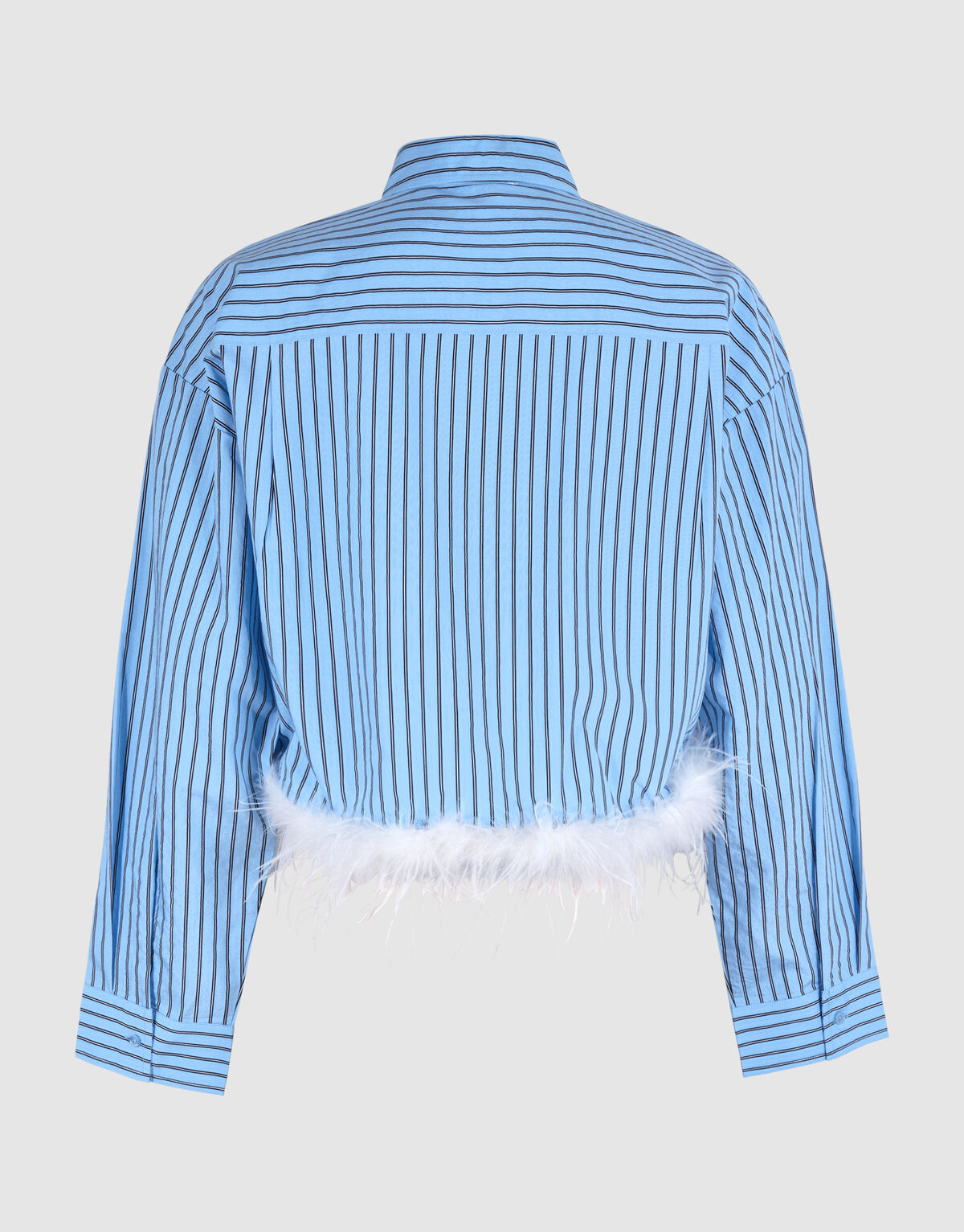 Feather Cropped Blouse Lichtblauw SHOEBY WOMEN