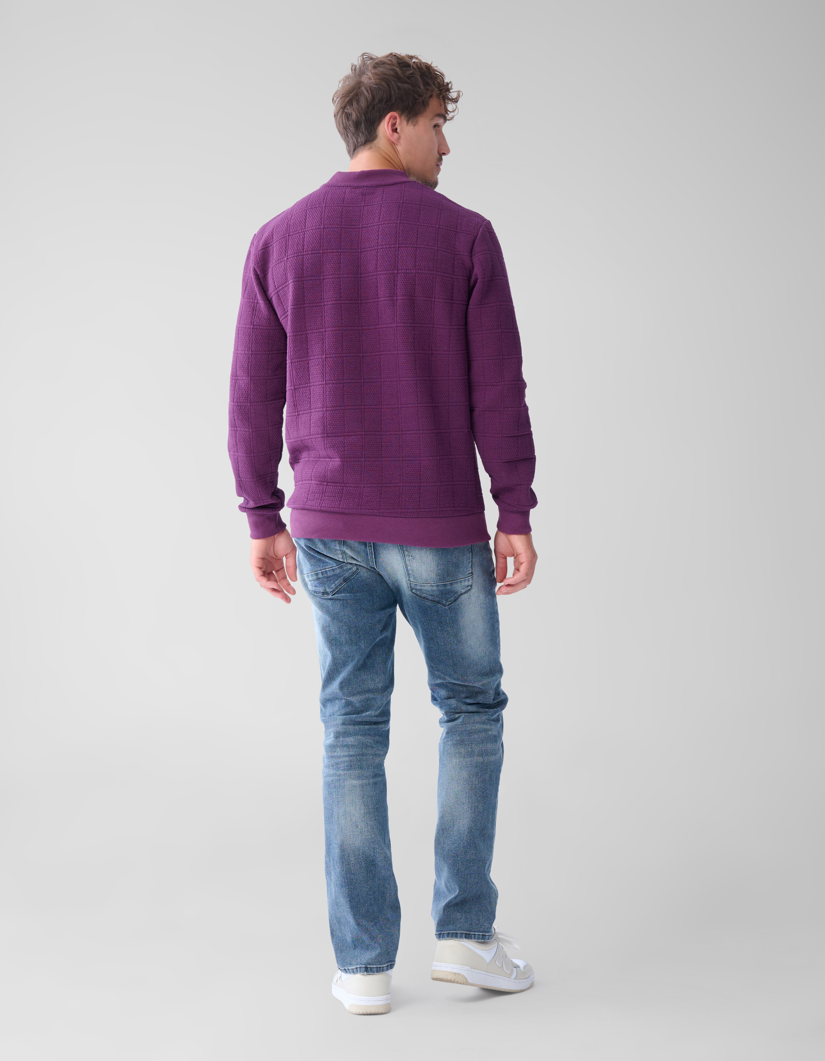 Structuur Sweater Donkerrood SHOEBY MEN