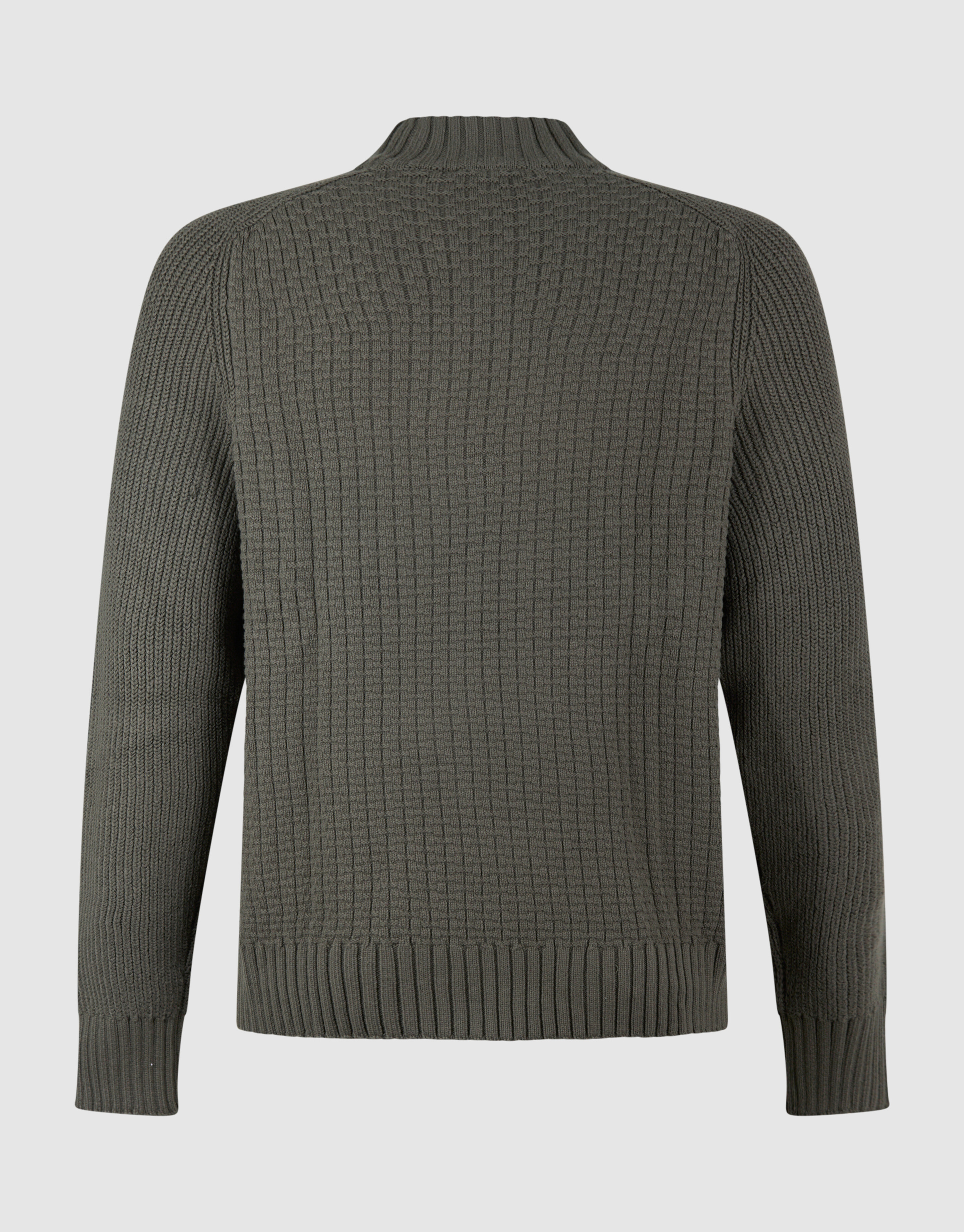 Structuur Knit Sweater Donkergroen SHOEBY MEN