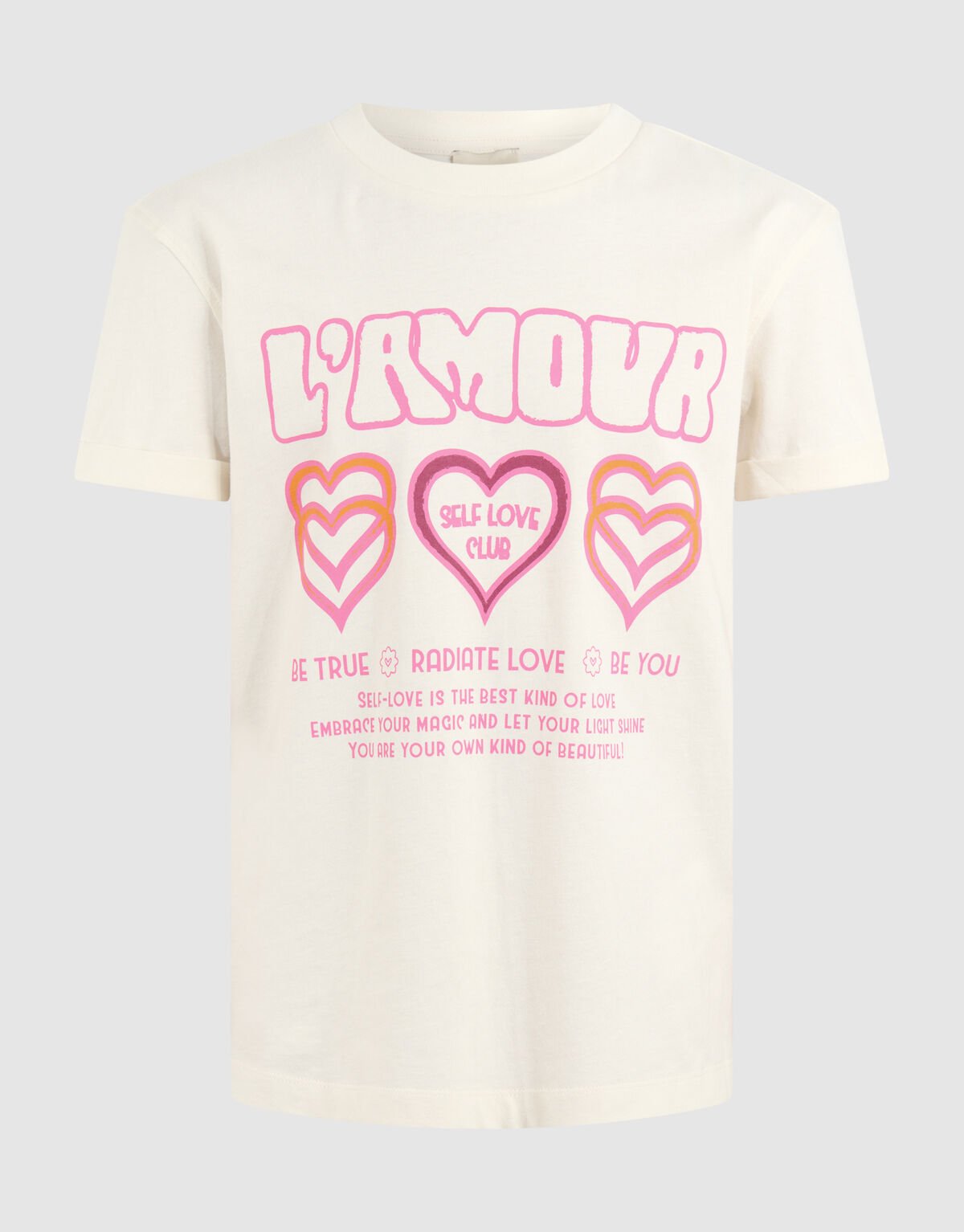 L'amour Artwork T-shirt Gebroken Wit SHOEBY GIRLS