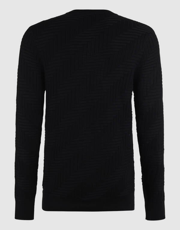 Structuur Knit Sweater Zwart SHOEBY MEN