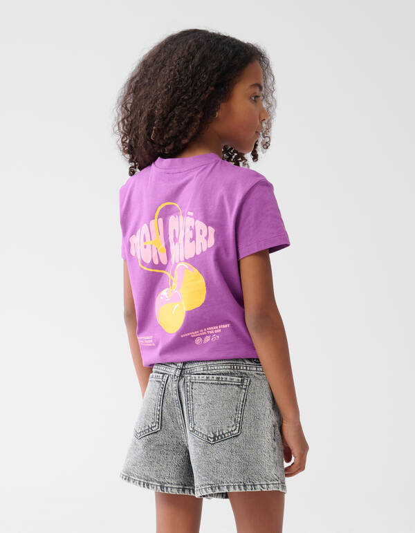 Artwork T-shirt Donkerpaars SHOEBY GIRLS