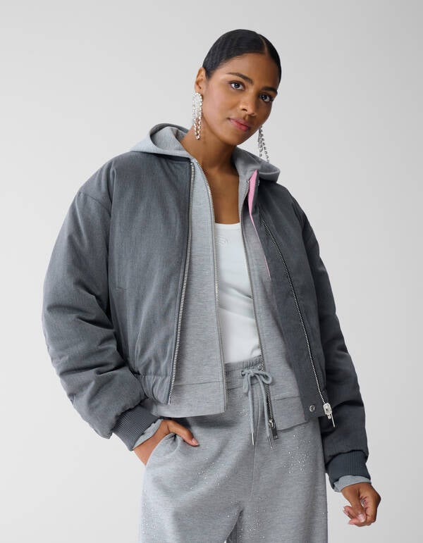 Reversible Bomber Jack Grijs SHOEBY WOMEN