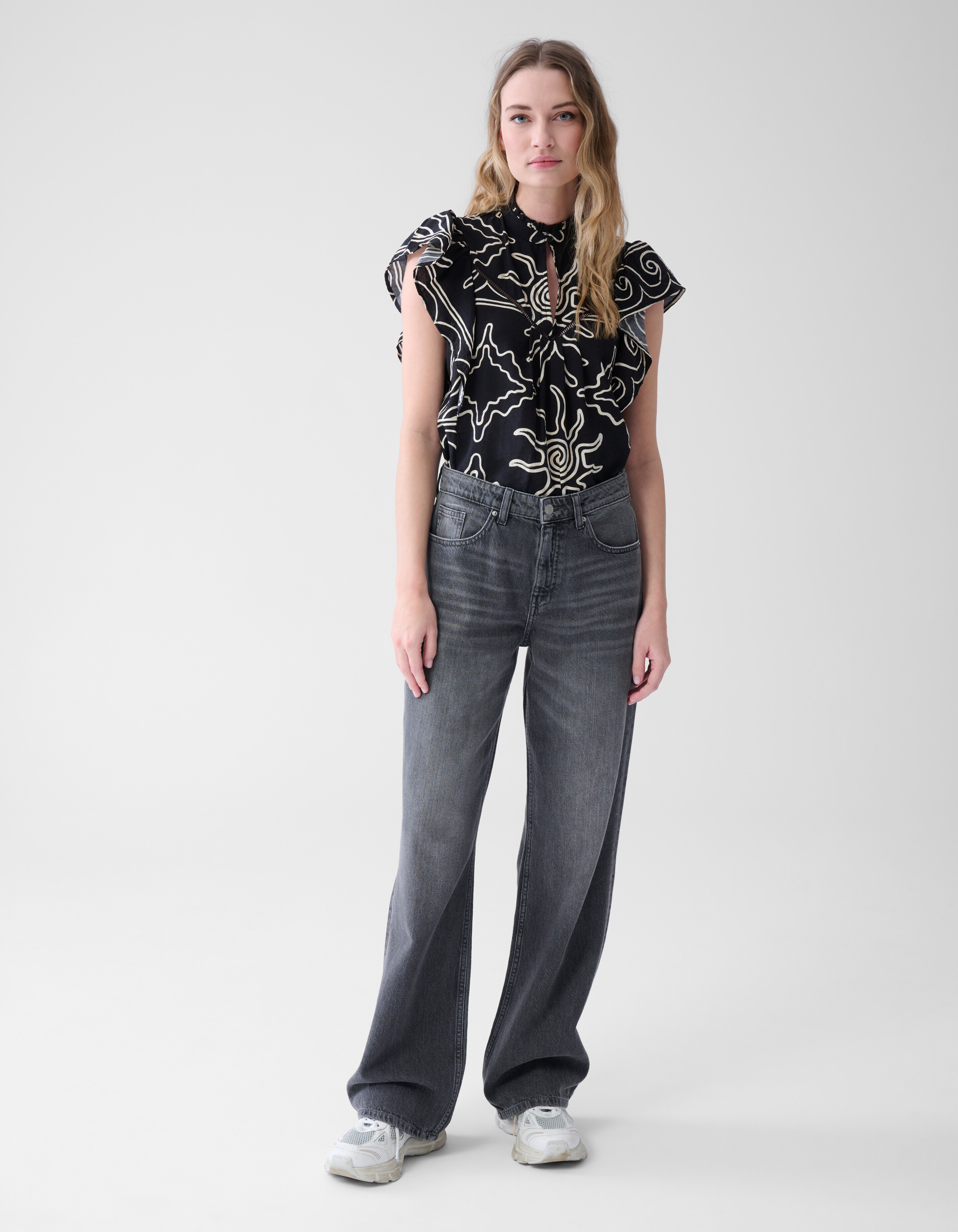 Wide Leg Fit Jeans Grijs SHOEBY WOMEN