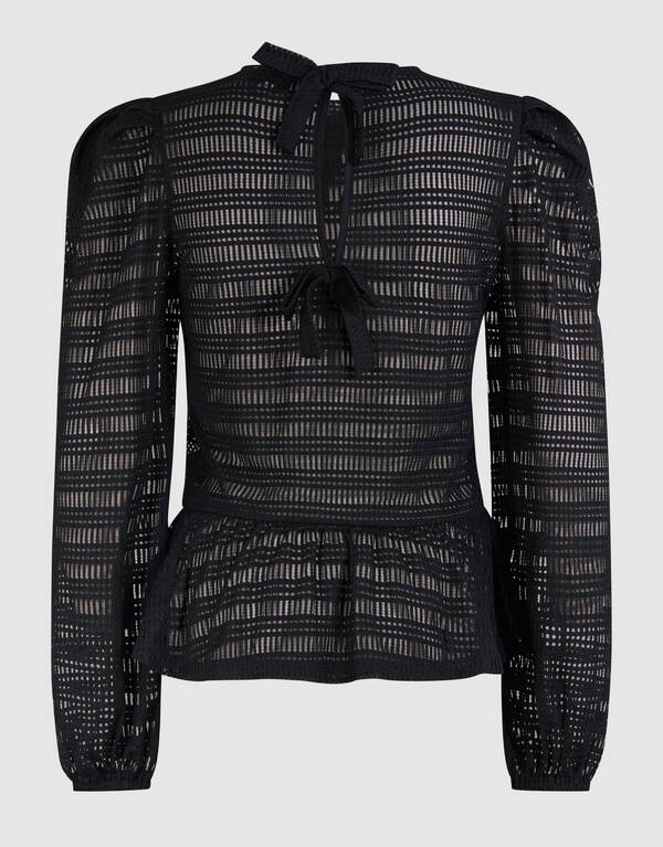 Mesh Structuur Top Zwart SHOEBY WOMEN