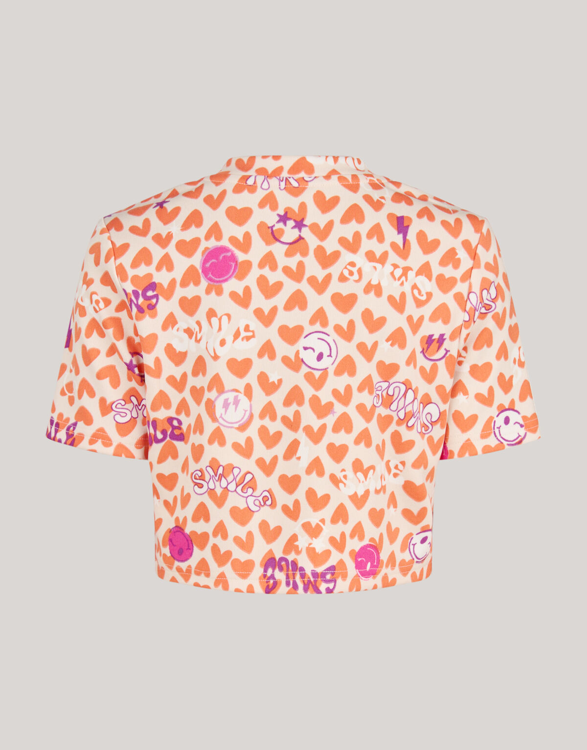 Printed Cropped Top Oranje/Gebroken Wit SHOEBY GIRLS