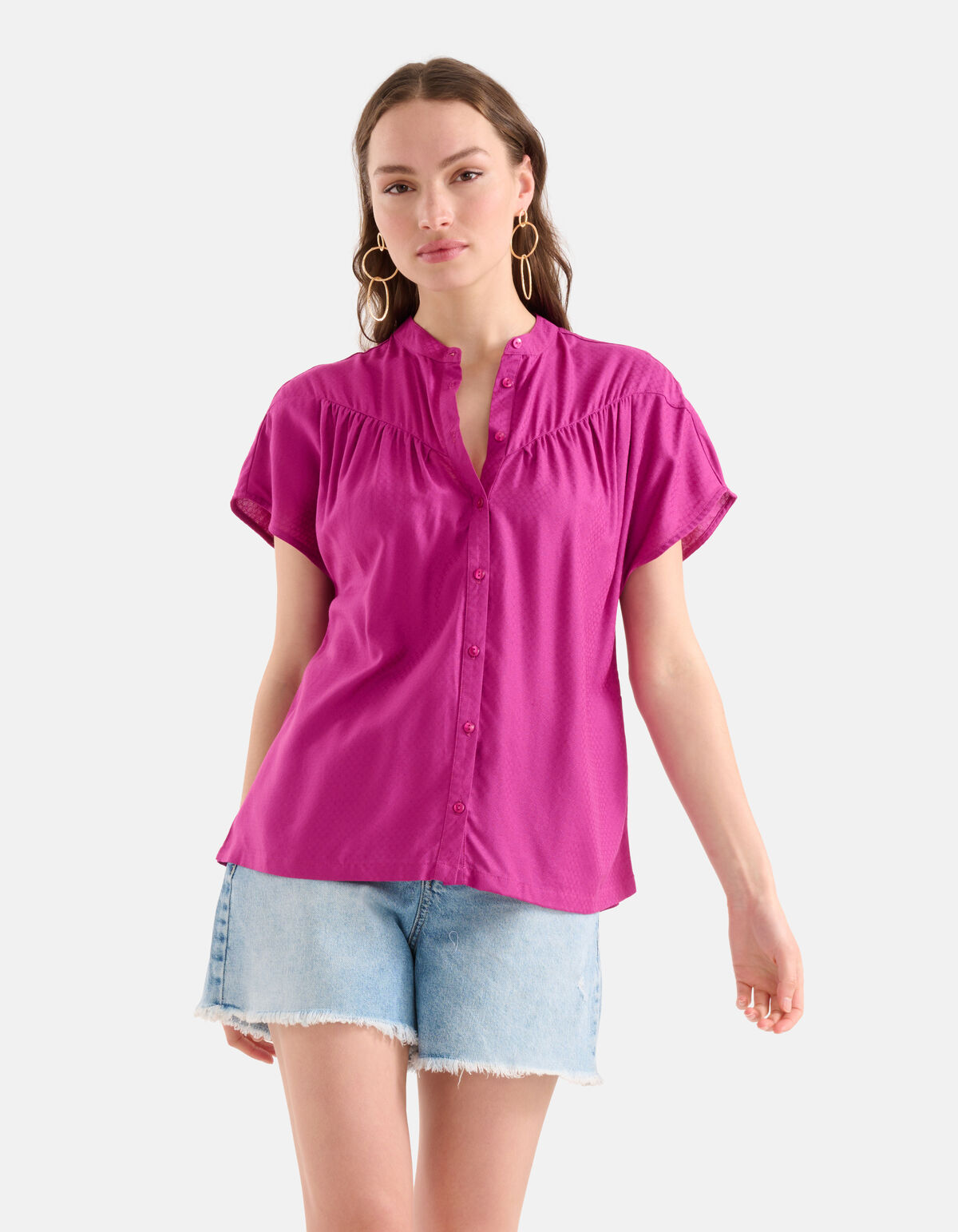 Relaxed Fit Top Donkerroze SHOEBY WOMEN