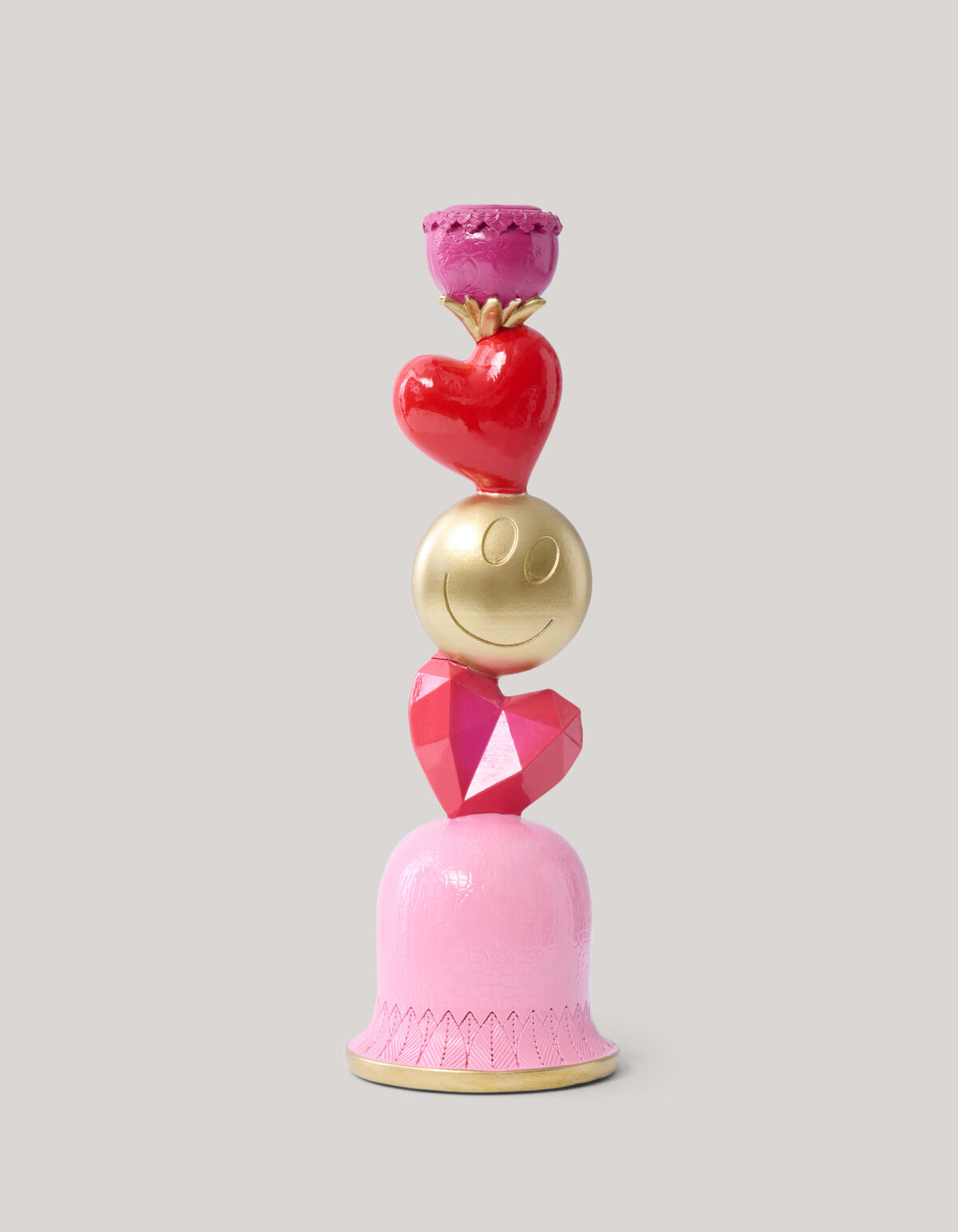 Smiley Kandelaar Roze By Fred SHOEBY ACCESSOIRES
