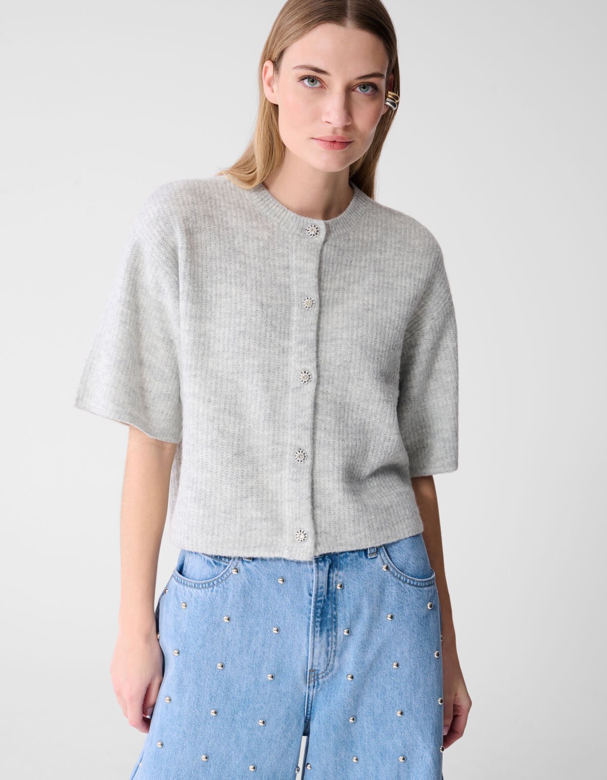 Korte Mouwen Vest Lichtgrijs SHOEBY WOMEN