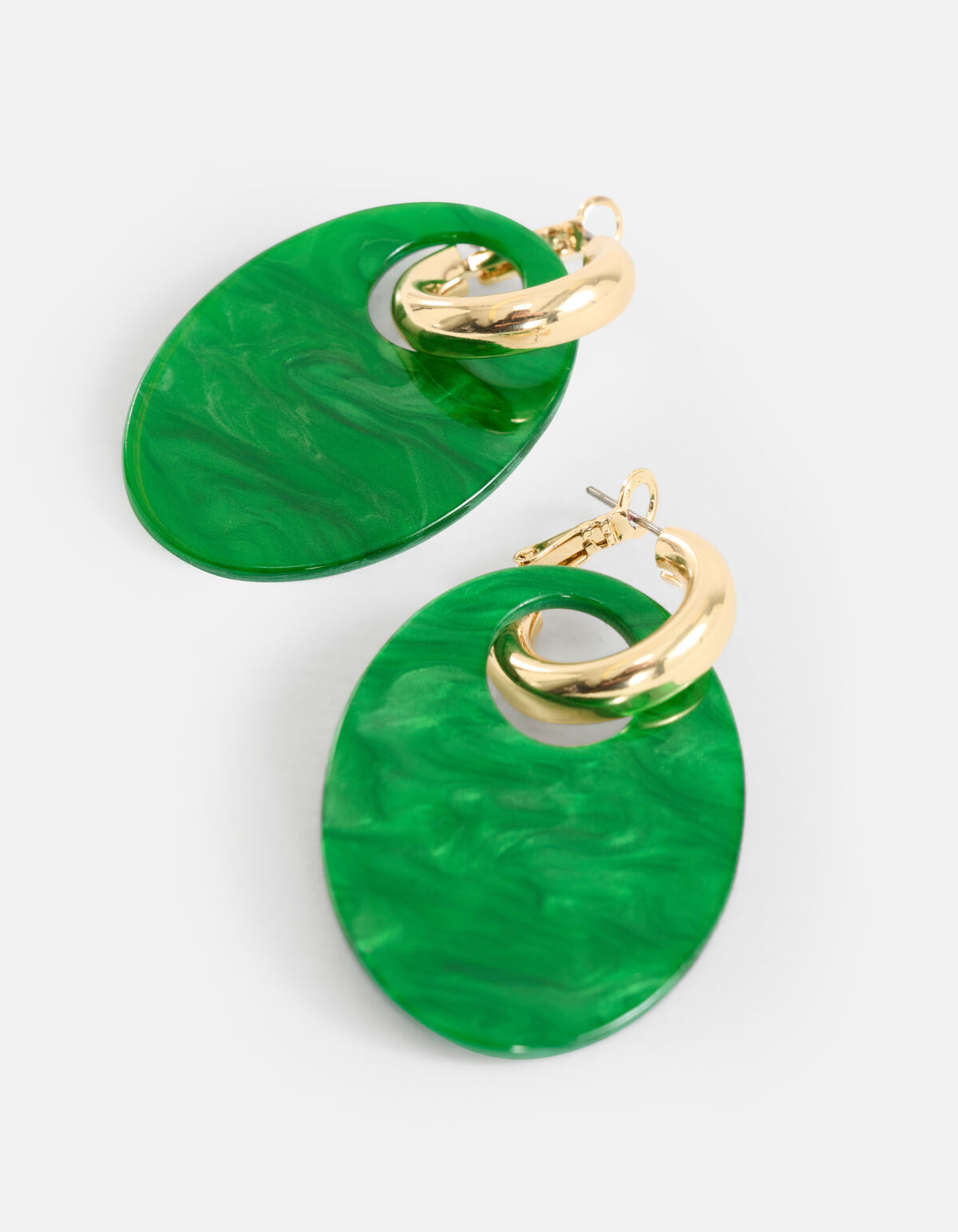 Ovale Oorbellen Donkergroen SHOEBY ACCESSOIRES