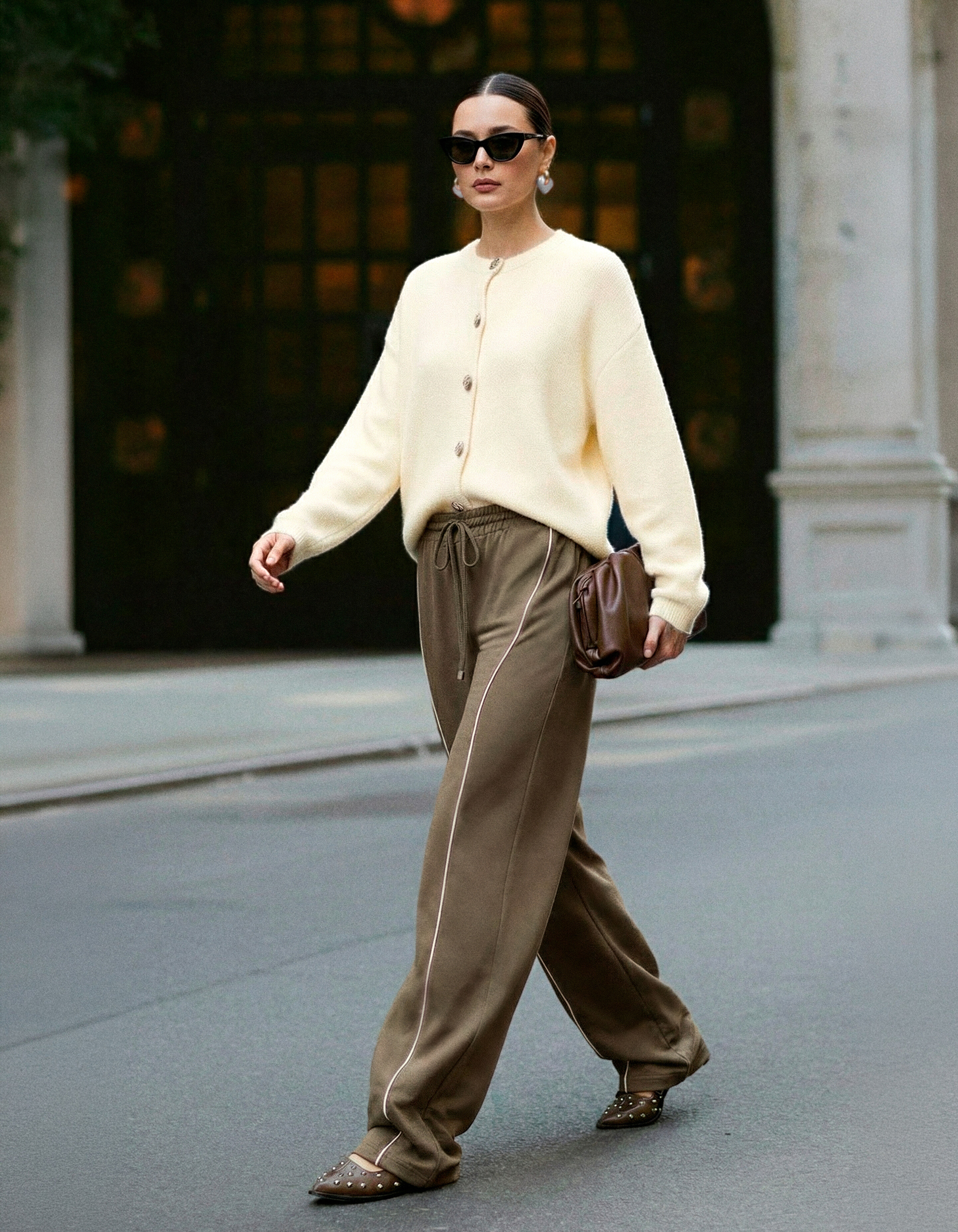 Wave Wide Leg Broek Groen SHOEBY WOMEN