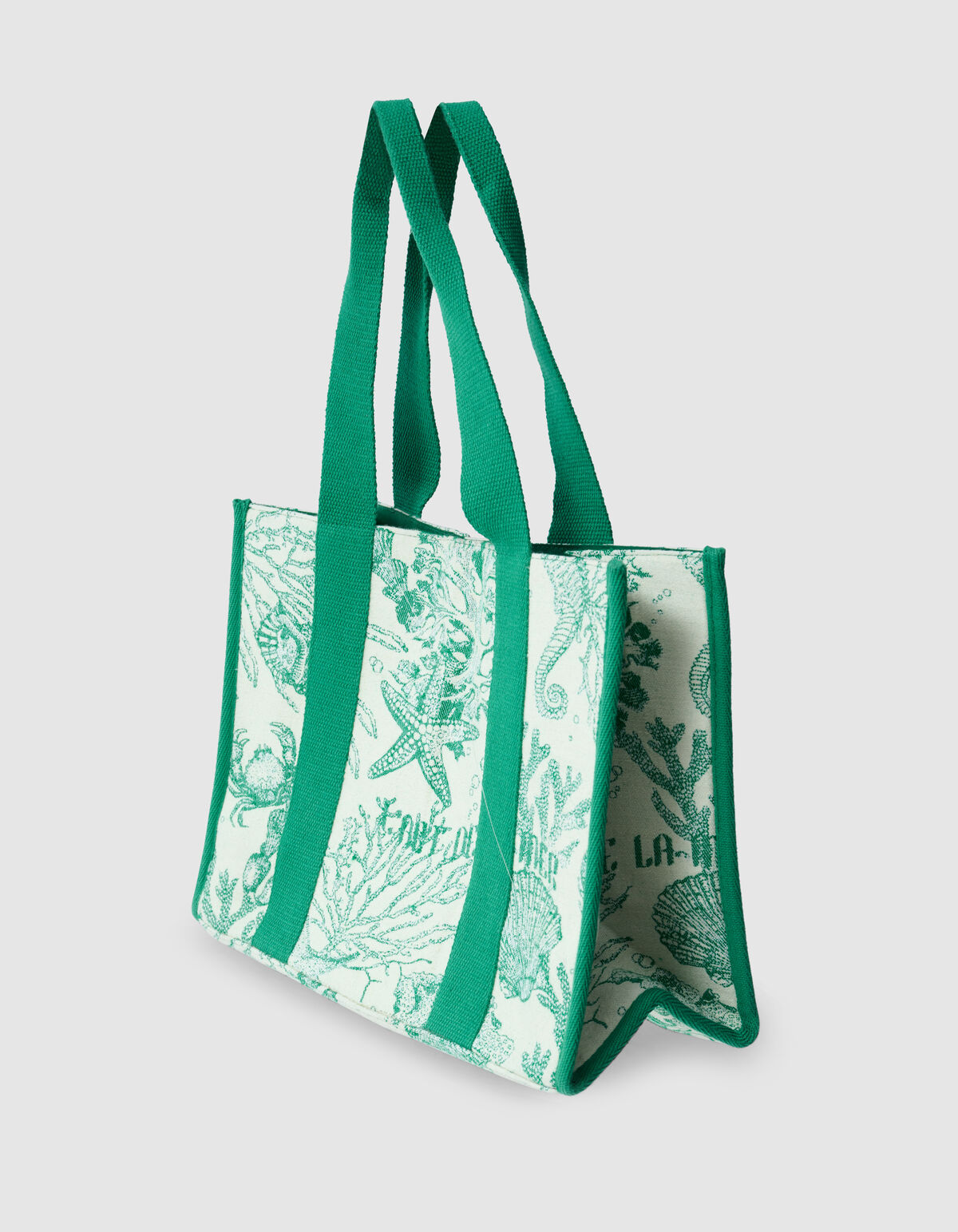Jacquard Shopper Groen SHOEBY ACCESSOIRES