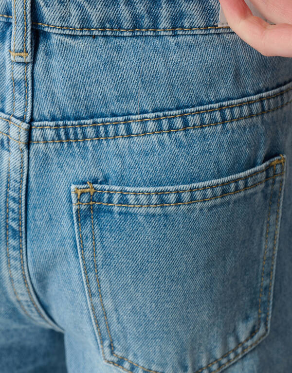 Flower Wide Leg Fit Jeans Blauw SHOEBY GIRLS