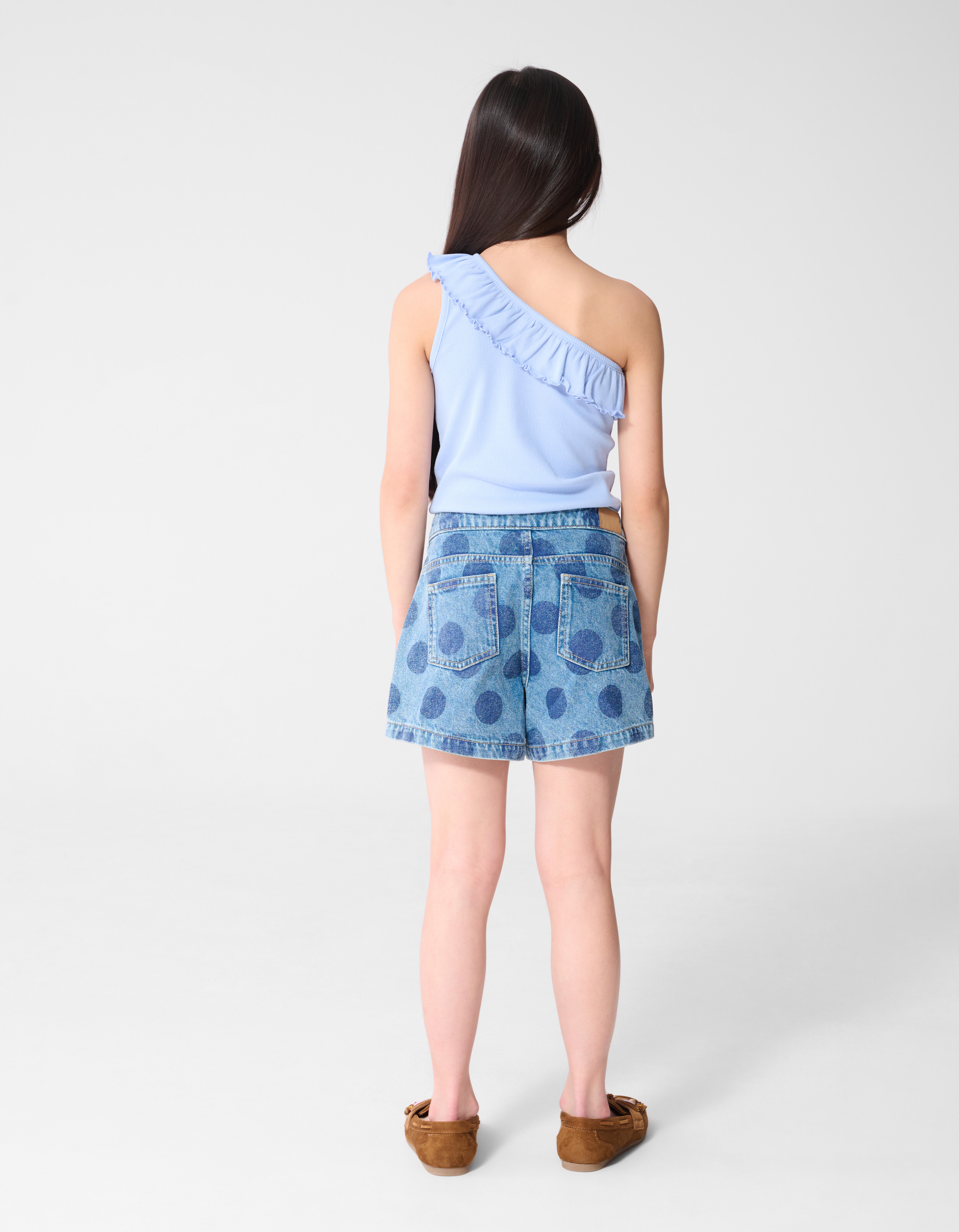 One Shoulder Rib Top Blauw SHOEBY GIRLS