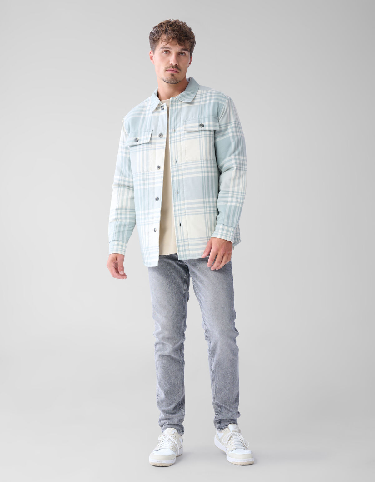 Soft Padded Overshirt Gebroken Wit SHOEBY MEN
