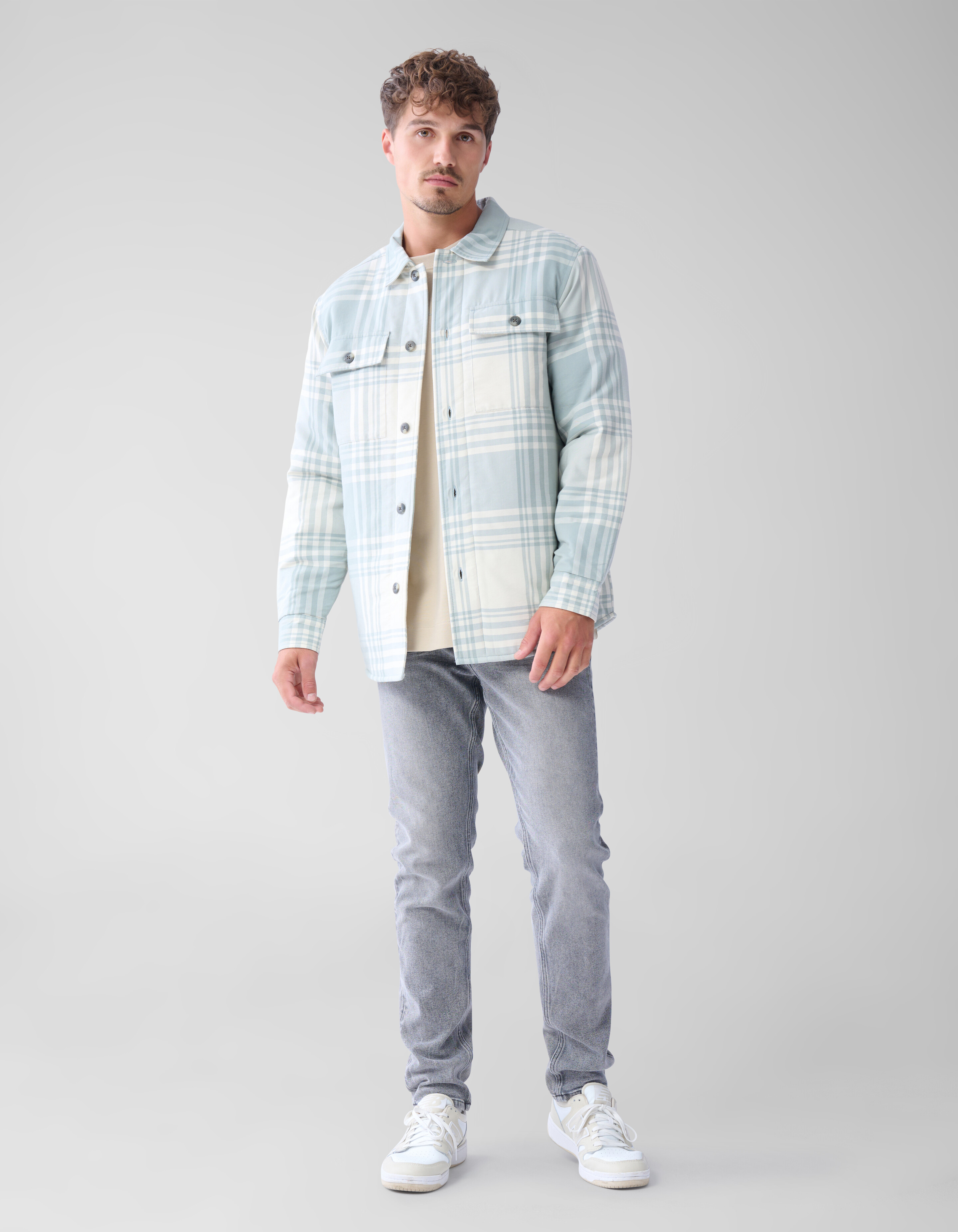 Soft Padded Overshirt Gebroken Wit SHOEBY MEN