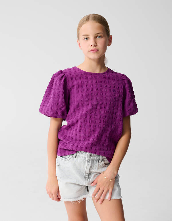 Crinkle Bow Top Paars SHOEBY GIRLS