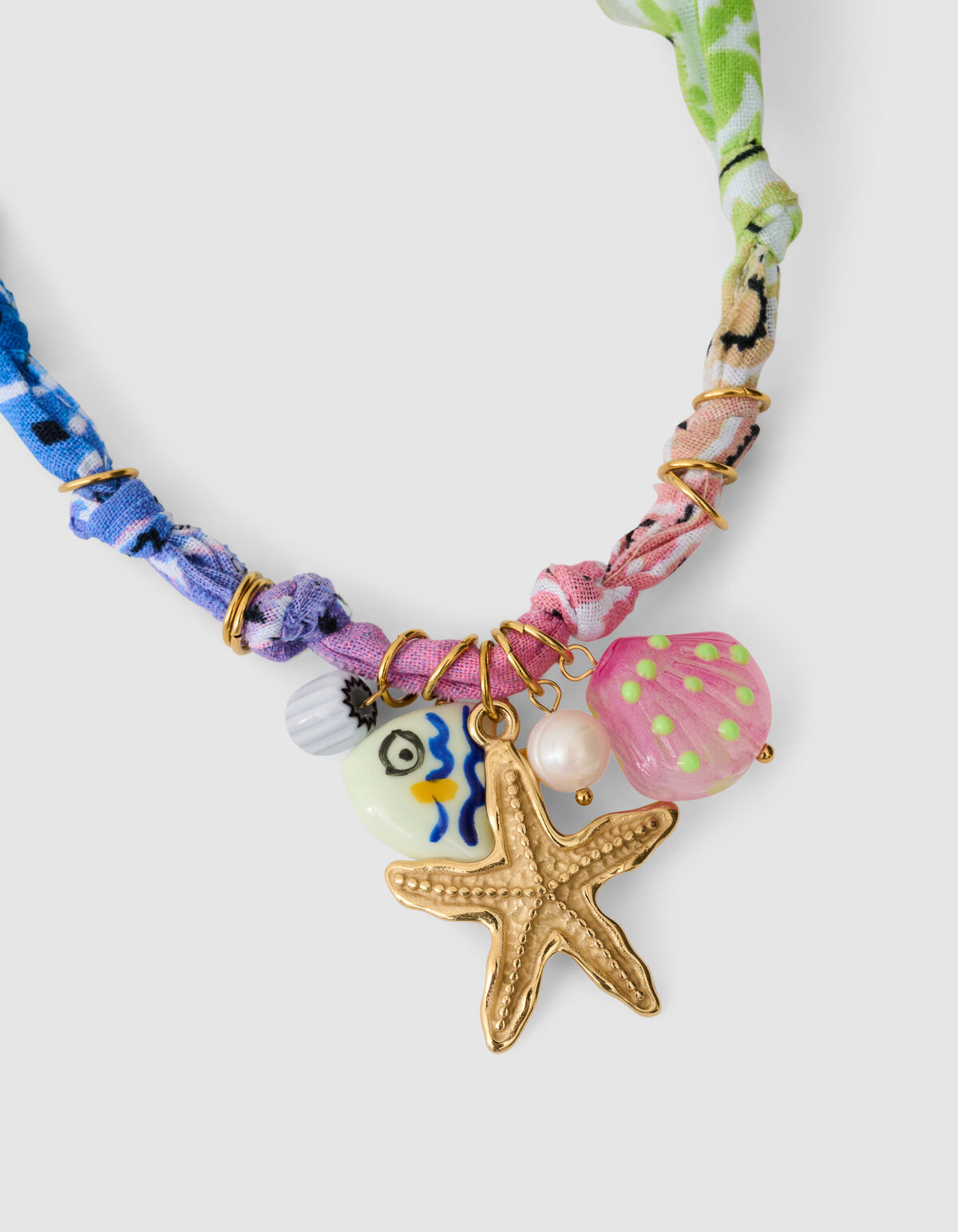 Bandana Charm Ketting Blauw SHOEBY ACCESSOIRES