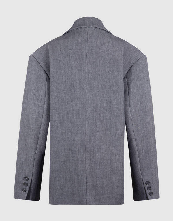 Oversized Shoulder Blazer Grijs By Lonneke SHOEBY WOMEN