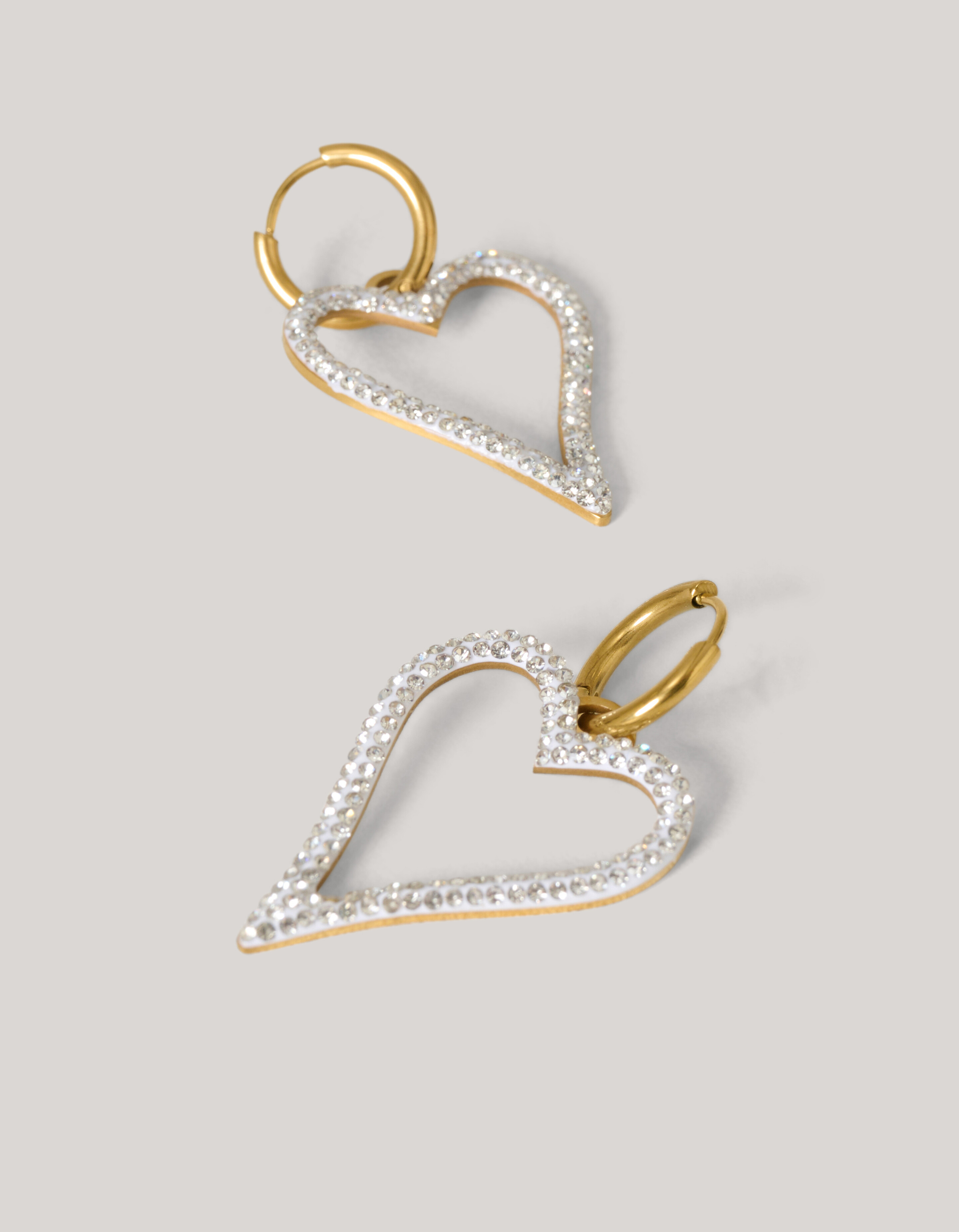 Strass Heart Oorbellen Goud SHOEBY ACCESSOIRES