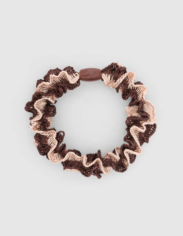 Ruffle Haarelastiek Bruin SHOEBY ACCESSOIRES