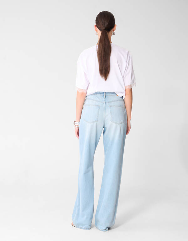 Wide Leg Fit Jeans Bleached SHOEBY WOMEN