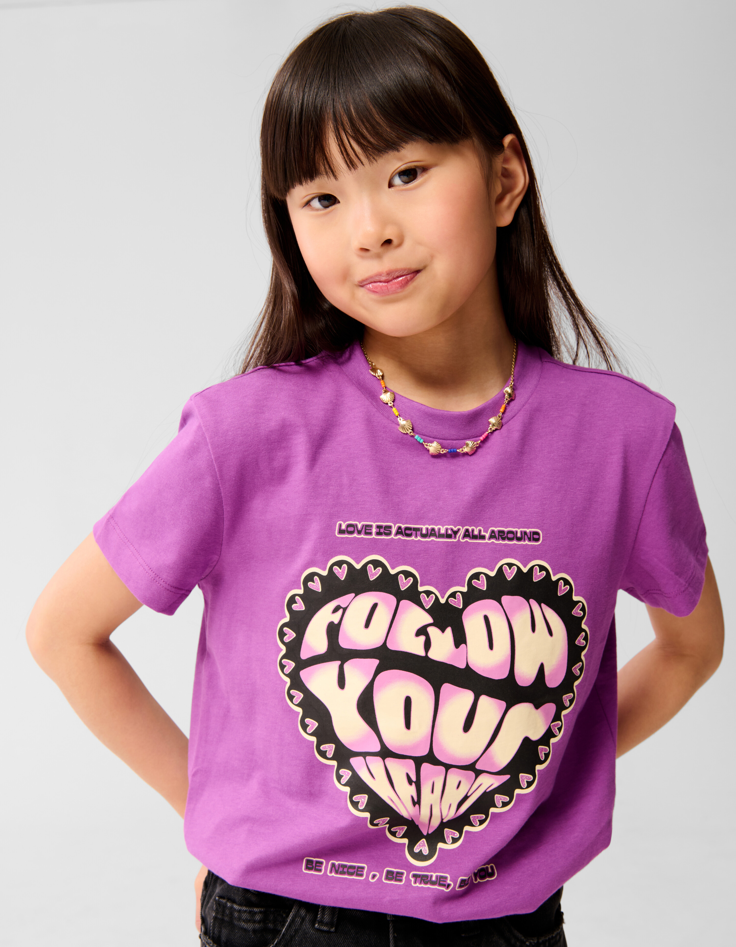 Heart Artwork T-shirt Paars SHOEBY GIRLS